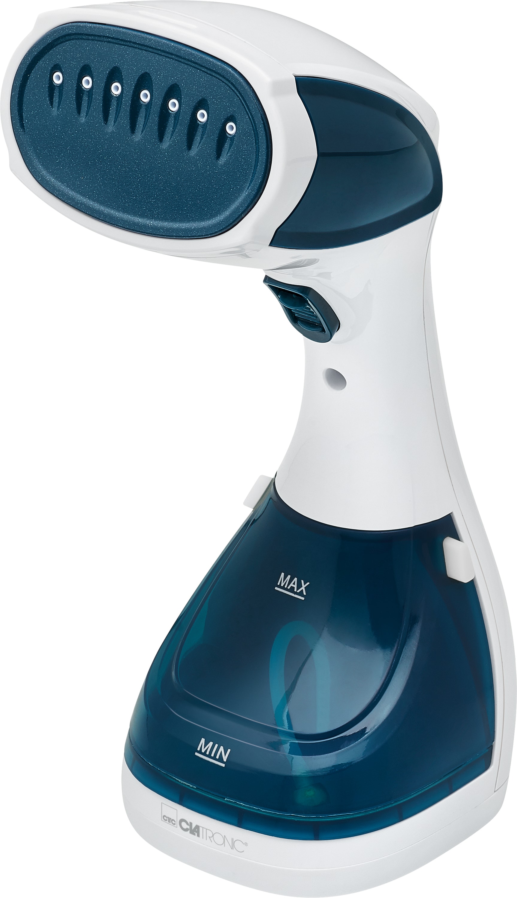 CLATRONIC Dampfglätter DB 3717, inkl. Bürsten- und Flusenaufsatz, 1100 W, weiß/blau