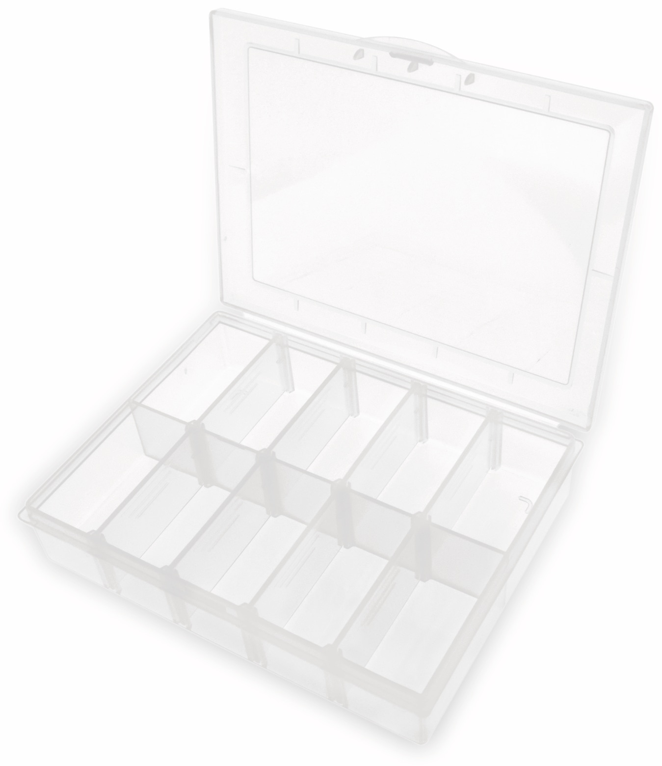 Sortimentsbox, 133x95x28, 10 Fächer, PP, transparent Sortimentsbox, 133x95x28, 10 Fächer, PP, transparent