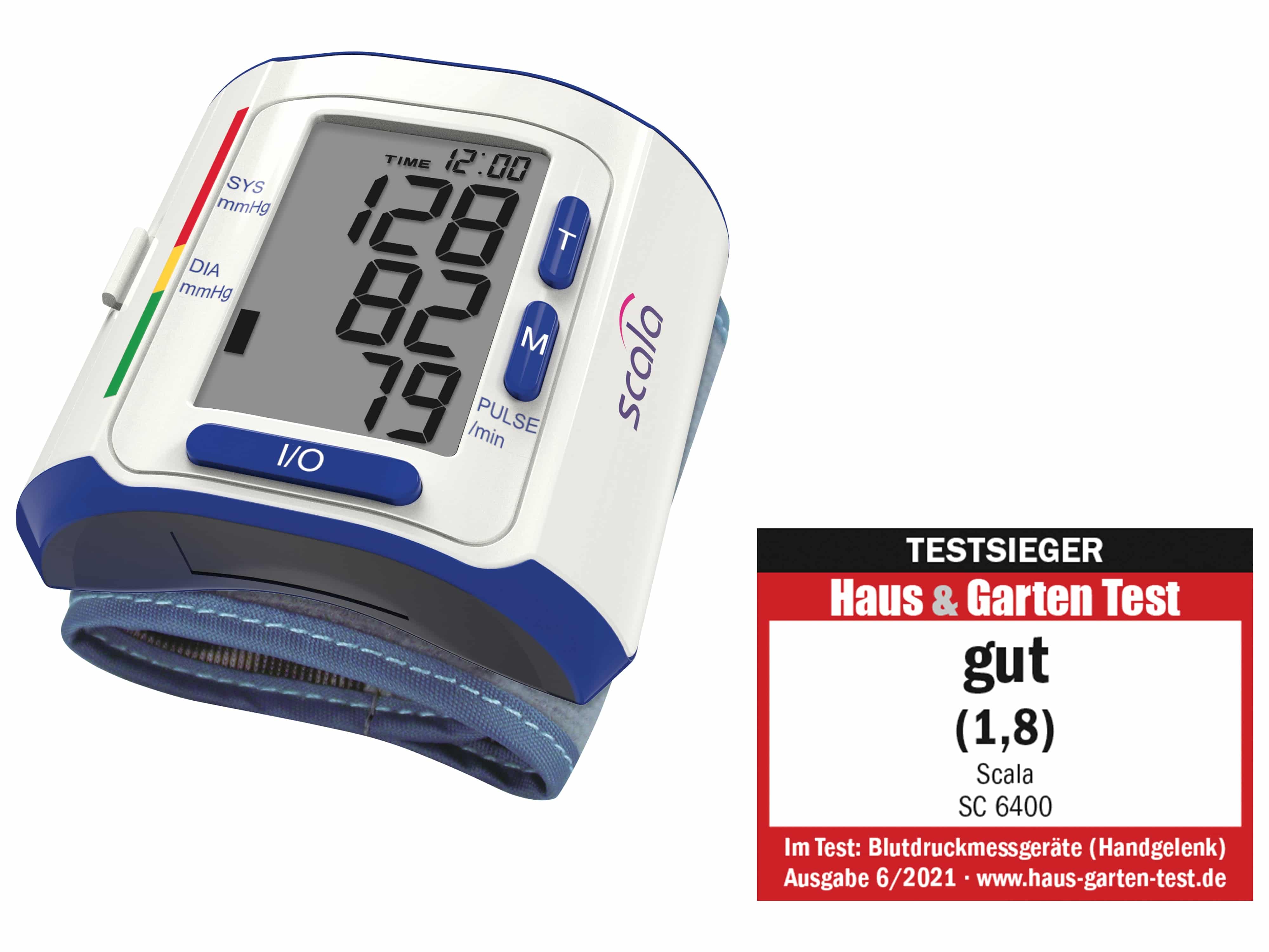 SCALA Handgelenk-Blutdruckmessgerät SC 6400, weiß/blau SCALA Handgelenk-Blutdruckmessgerät SC 6400, weiß/blau