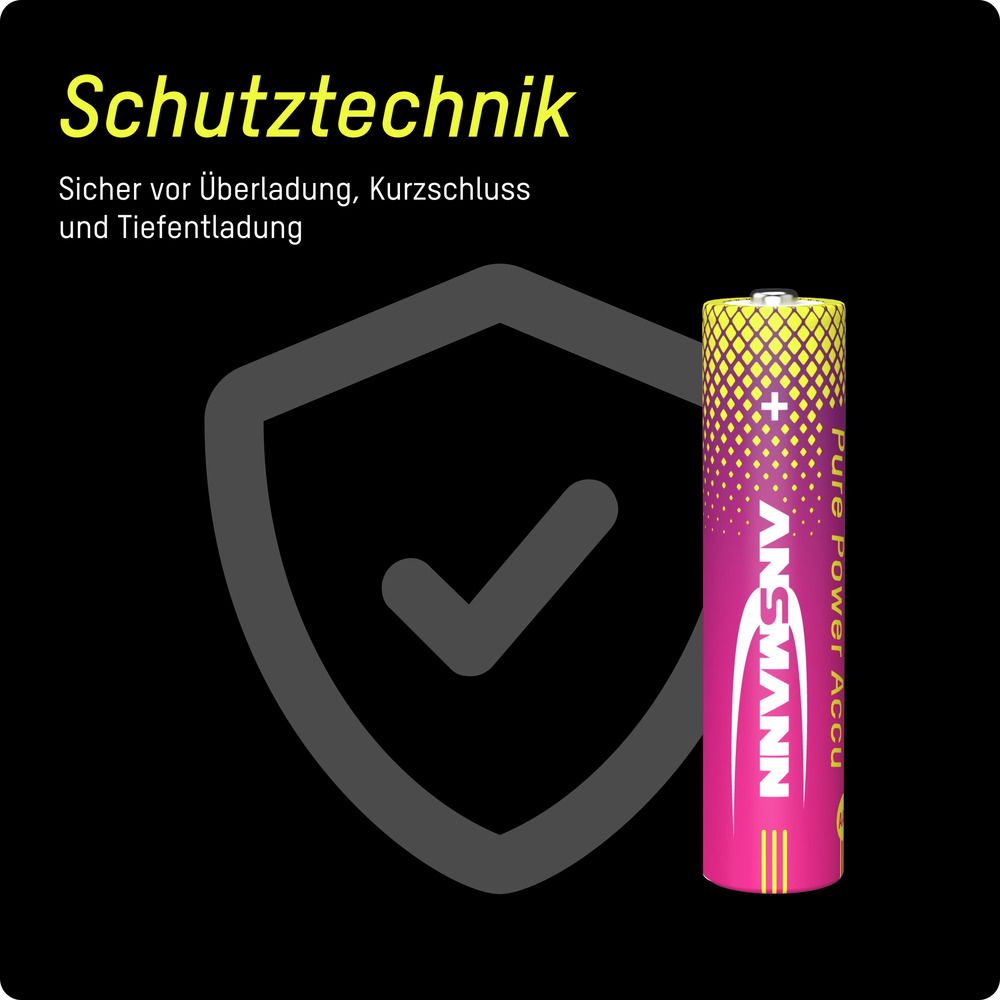 ANSMANN Li-Ion Akkus, Micro AAA, Typ 1400 (min. 1250 mAh), 4 Stück Li-Lon Akkus ANSMANN, Micro AAA, Typ 1400 (min. 1250 mAh), 4 Stück