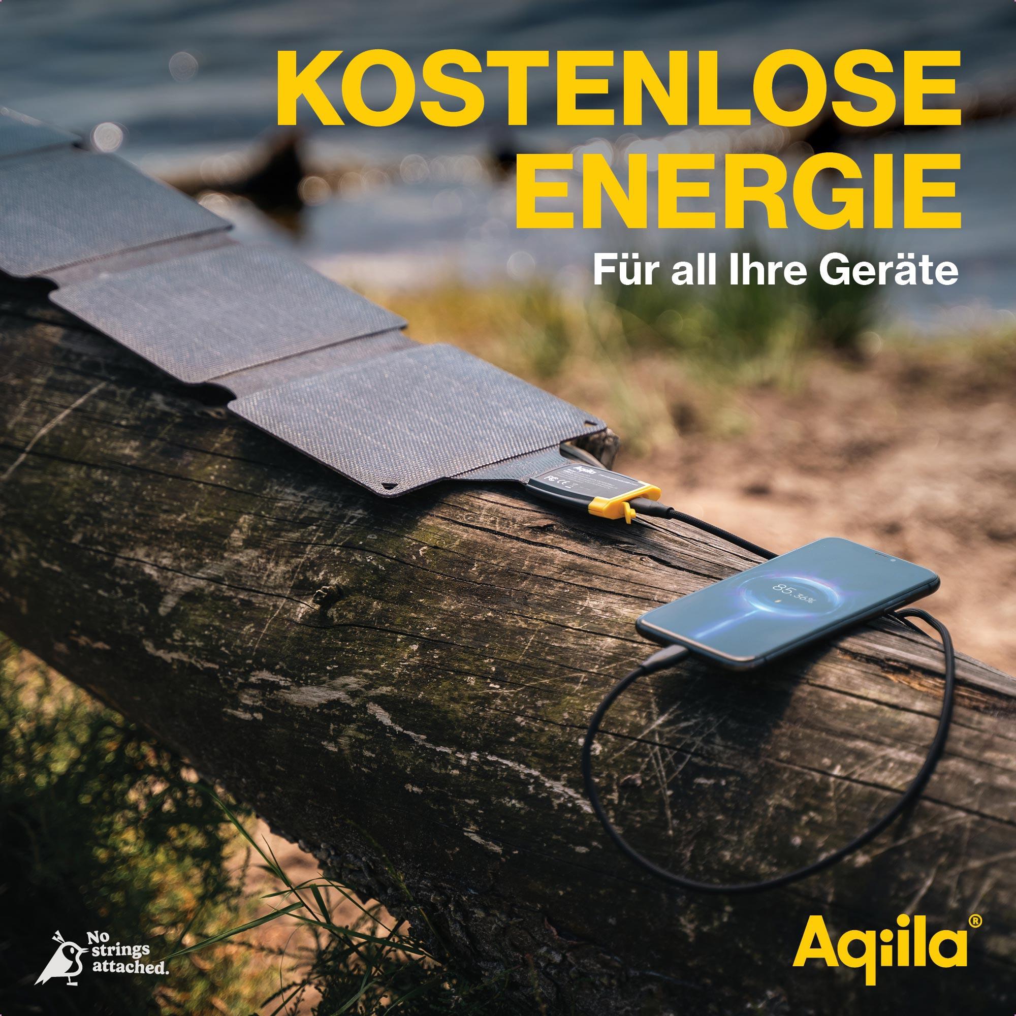 AQIILA Solarpanel Sunbird P21, 21 W, USB-C, schwarz AQIILA Solarpanel Sunbird P21, 21 W, USB-C, schwarz