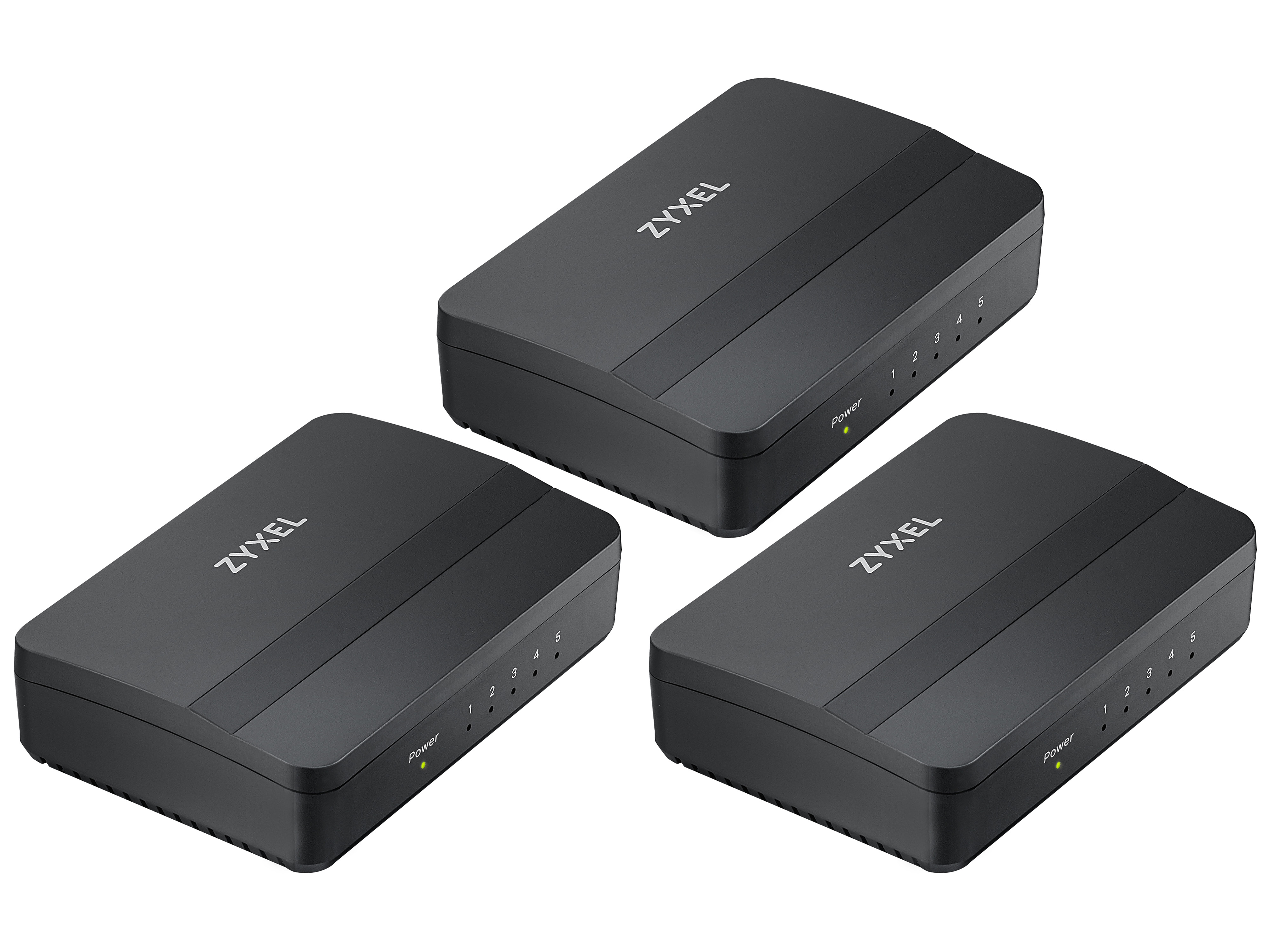 ZYXEL, Netzwerk-Switch, GS-105S v2, 10/100/1000 Mbit/s, 5Port, 3er Pack ZYXEL Desktop-Switch GS-105S v2 5Port 3er Pack