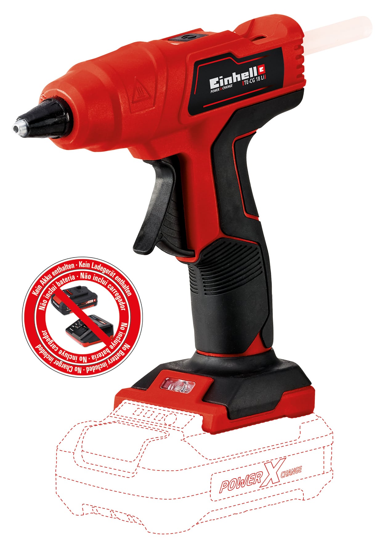 EINHELL Akku-Heißklebepistole TE-CG 18 Li Solo + Systemkoffer E-Case S-F EINHELL Akku-Heißklebepistole TE-CG 18 Li Solo + E-Box Koffer S-F