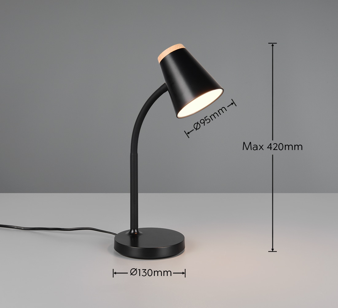 REALITY LED-Tischleuchte PONGO, R55831102, 4,5W, 500lm, 3000K, schwarz REALITY LED-Tischleuchte PONGO, R55831102, 4,5W, 500lm, 3000K, schwarz