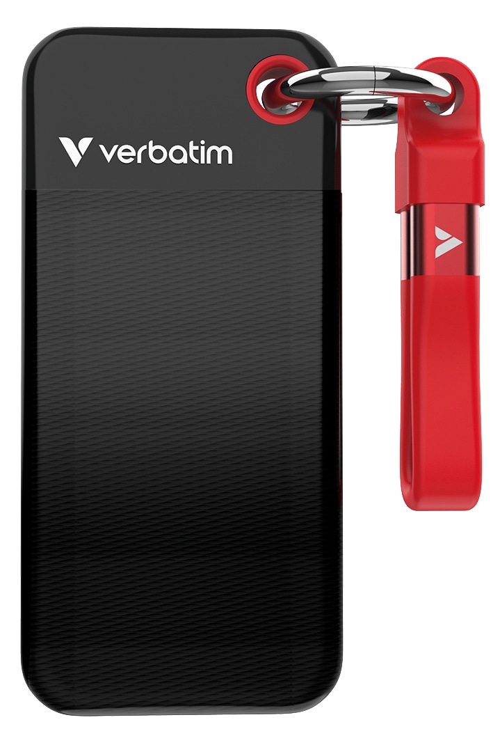 VERBATIM Externe SSD Pocket 2TB schwarz-rot VERBATIM Externe SSD Pocket 2TB schwarz-rot