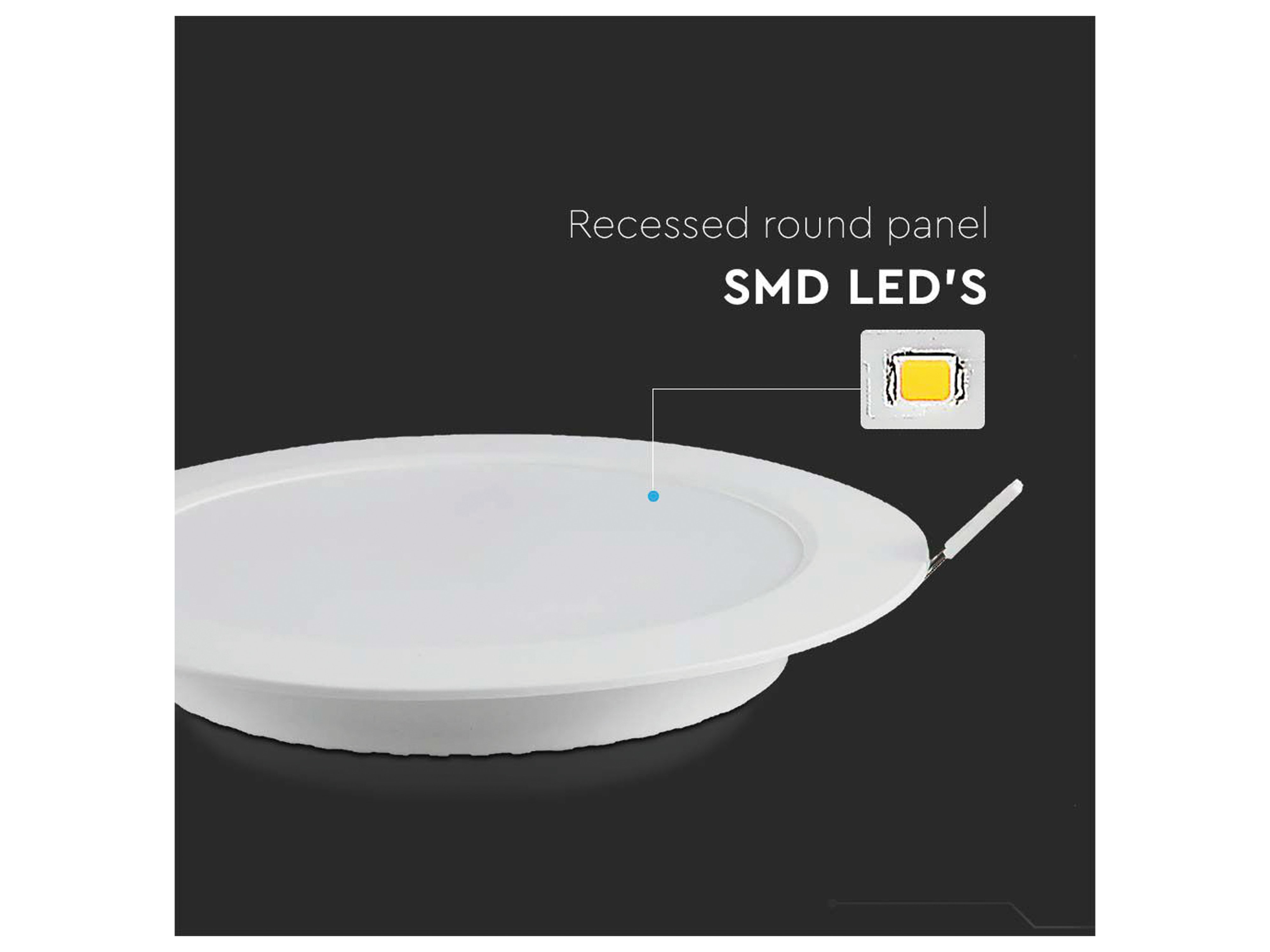 V-TAC LED-Einbauleuchte VT-61018, EEK: F, 18 W, 1850 lm, 3000 K V-TAC LED-Einbauleuchte VT-61018, EEK: F, 18 W, 1850 lm, 3000 K