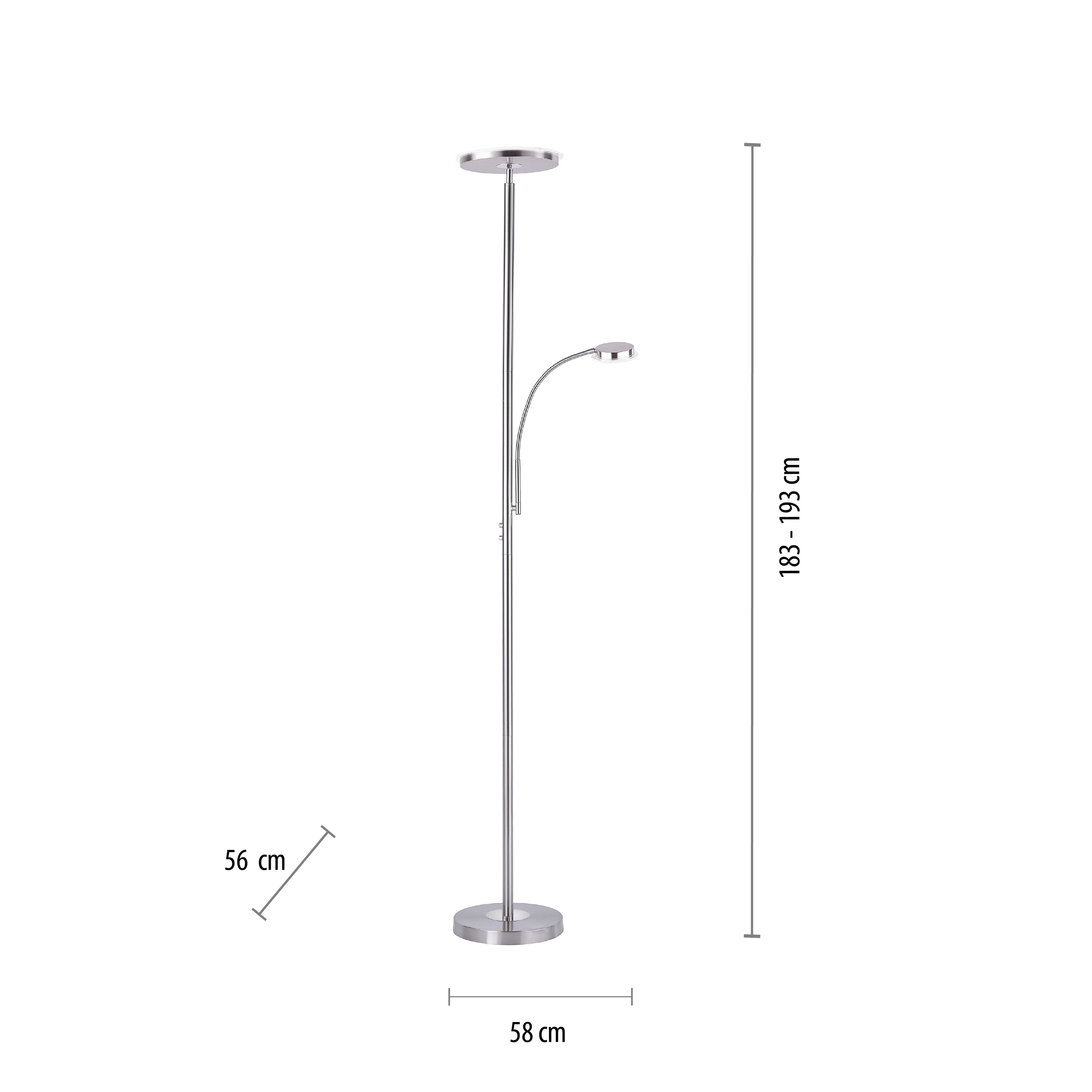 JUST LIGHT LED-Stehleuchte 11709-55 stahl, 25,5 W, 2900 lm, 3000 K JUST LIGHT LED-Stehleuchte 11709-55 stahl, 25,5 W, 2900 lm, 3000 K