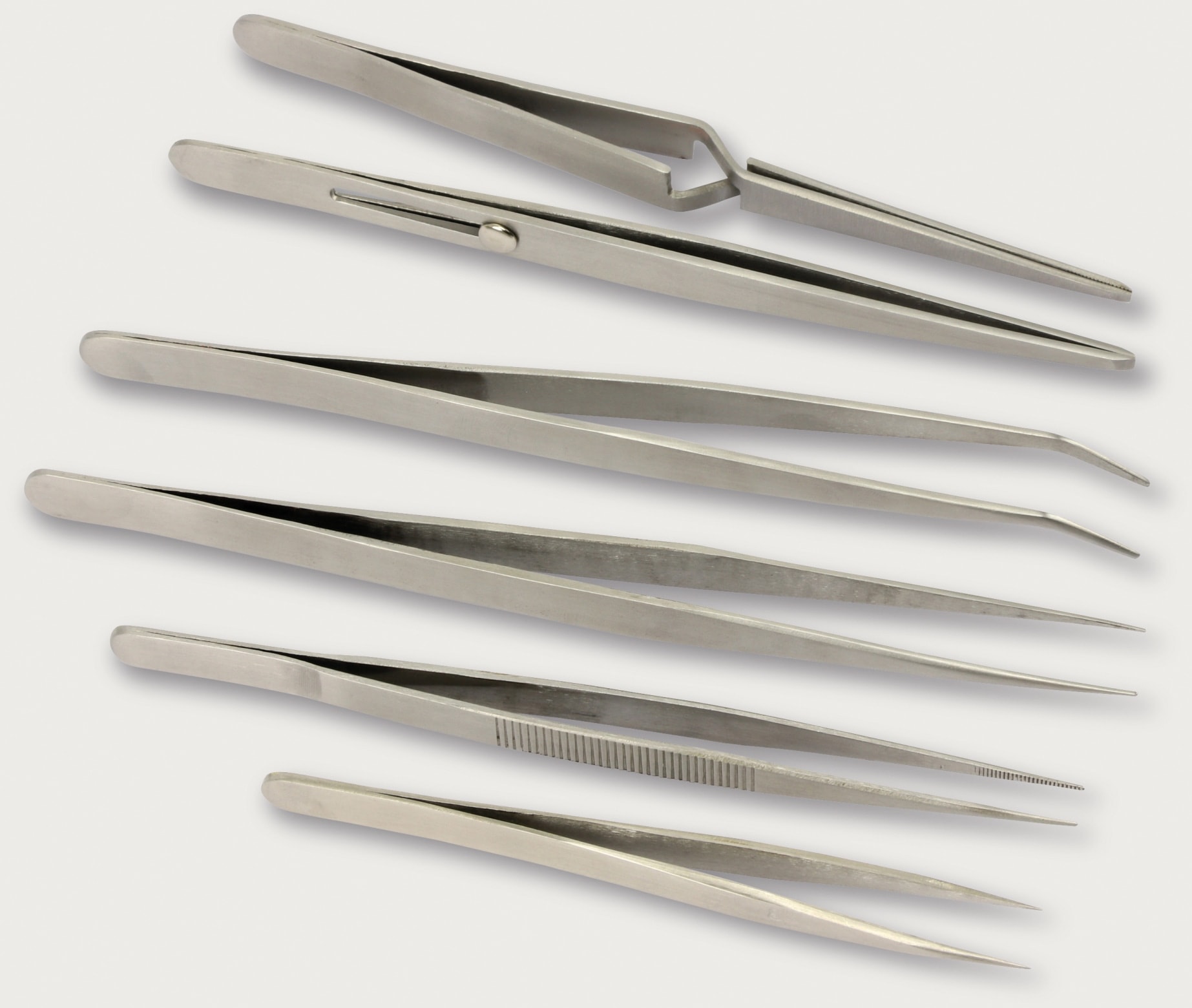 Edelstahl Präzisions-Pinzetten Set, 6 teilig Edelstahl Präzisions-Pinzetten Set, 6 teilig