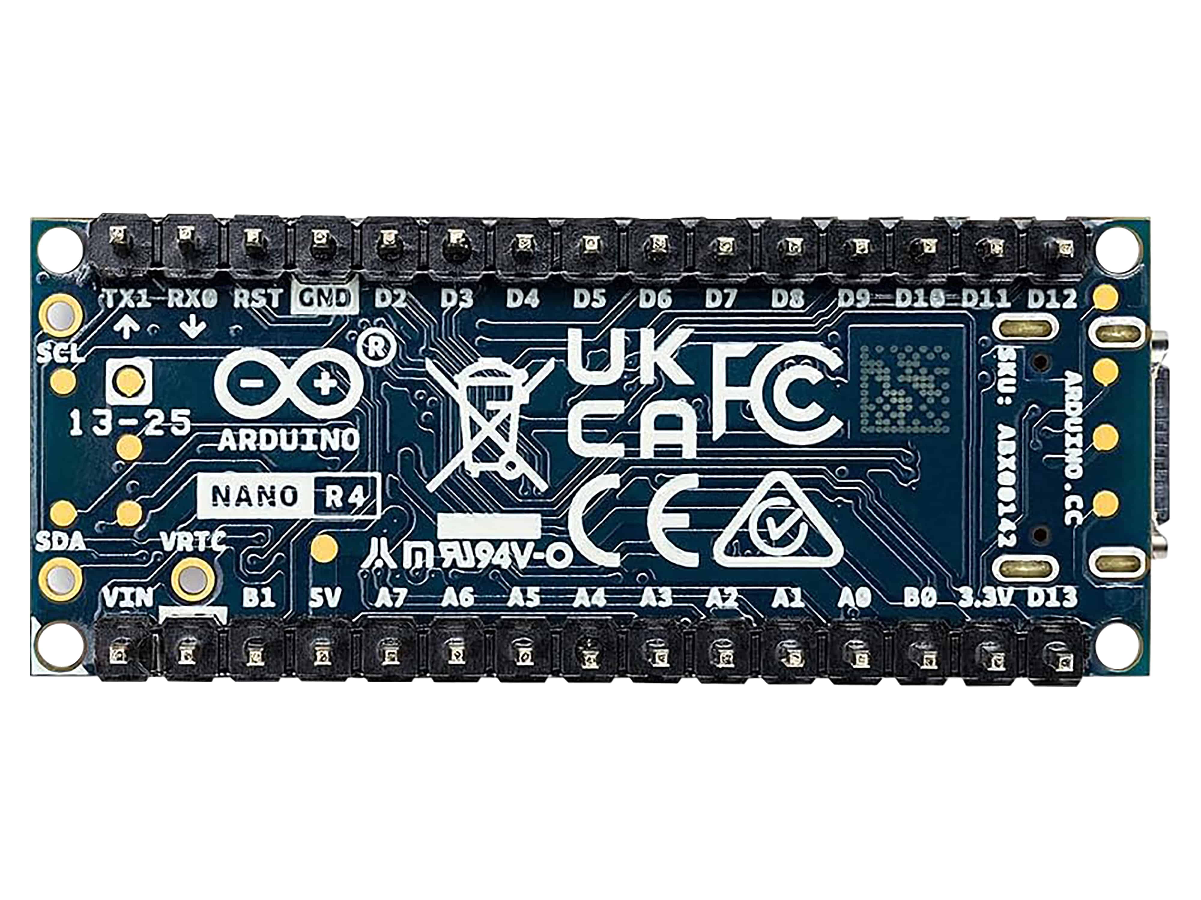 ARDUINO Nano R4 Mikrocontroller-Board mit Header ARDUINO Nano R4 Mikrocontroller-Board mit Header