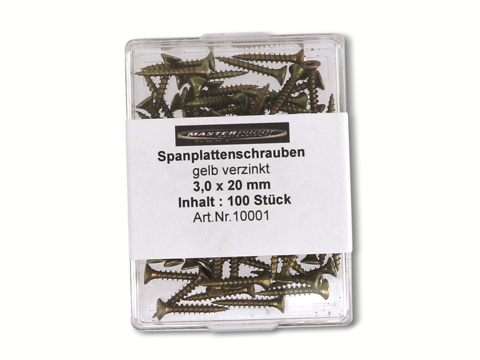 MASTERPROOF Spanplattenschrauben, 20x3,0 mm, 100 Stück MASTERPROOF Spanplattenschrauben, 20x3,0 mm, 100 Stück