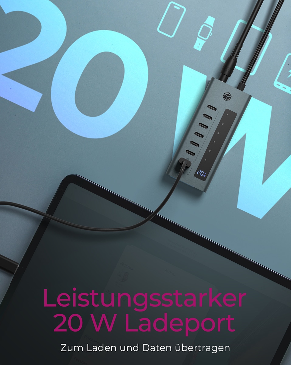 ICY BOX USB 3.2 HUB IB-HUB1457-C31 7Port ICY BOX USB 3.2 HUB IB-HUB1457-C31 7Port