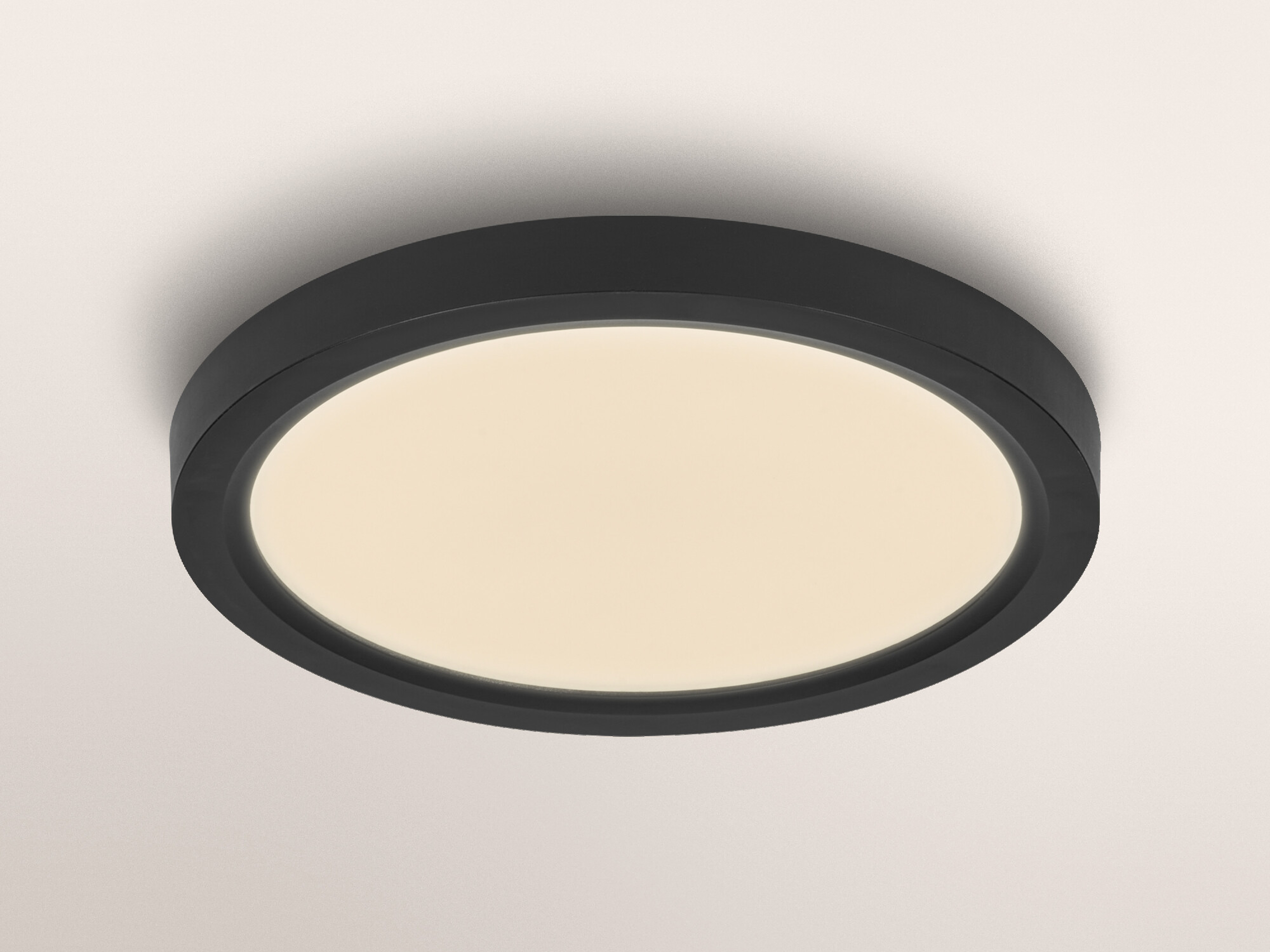 OSRAM LED-Deckenleuchte, 16W, 3000K, 1200lm, warmweiß, IP20, dimmbar, schwarz, Ø19,5 cm OSRAM LED-Deckenleuchte, 16W, 3000K, 1200lm, warmweiß, IP20, dimmbar, schwarz, Ø19,5 cm