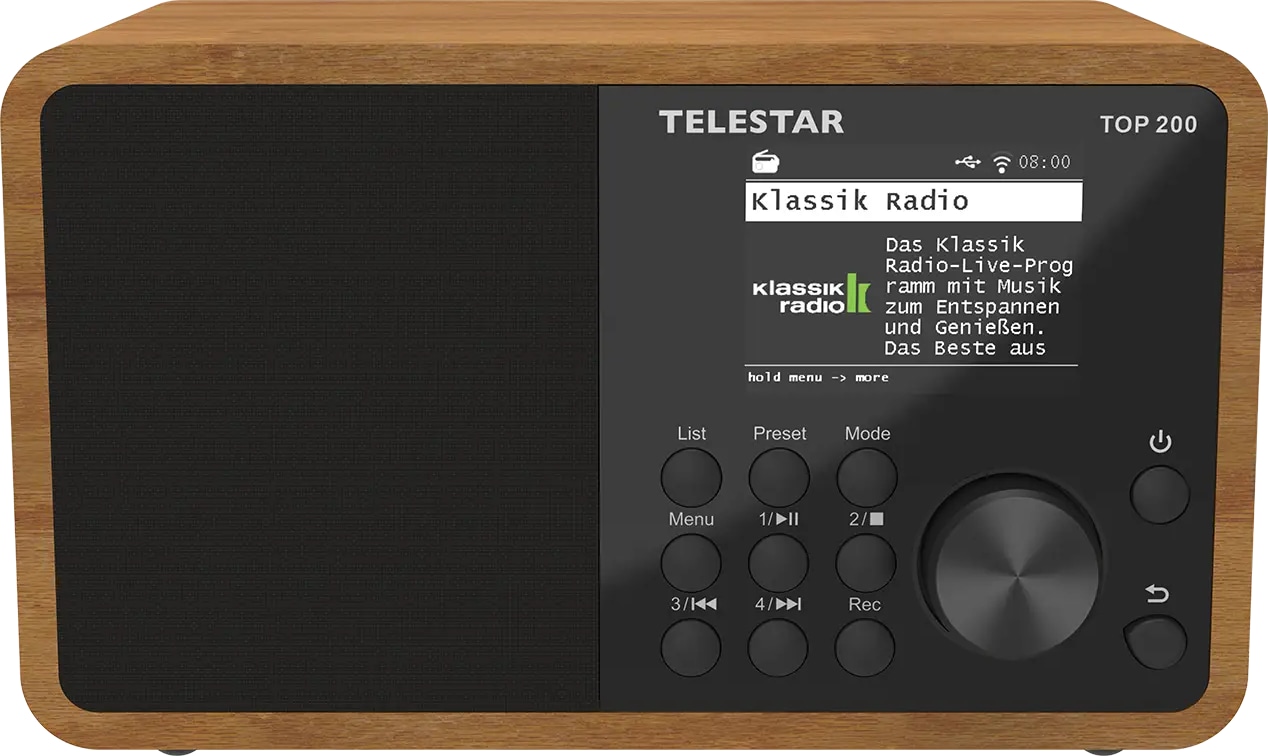 TELESTAR Internetradio TOP 200, DAB+/UKW, Bluetooth, Holzoptik