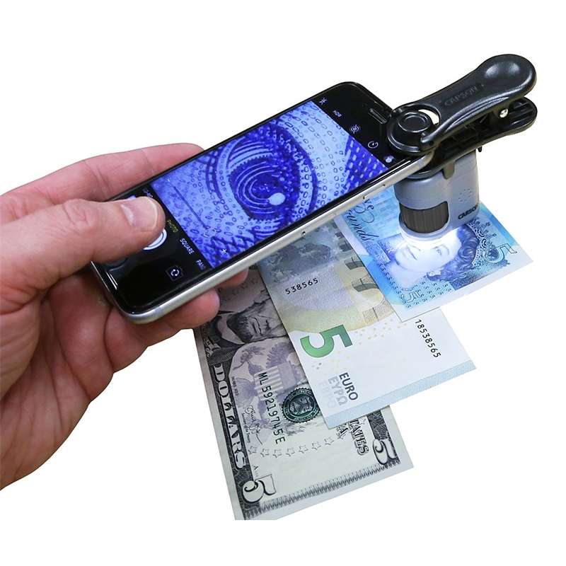 SINTRON Taschenmikroskop MM-380 MicroMini, 20x Vergrößerung, LED- und UV-Beleuchtung, Smartphone-Adapter CARSON Taschenmikroskop MM-380 MicroMini, 20x Vergrößerung, LED- und UV-Beleuchtung, Smartphone-Adapter