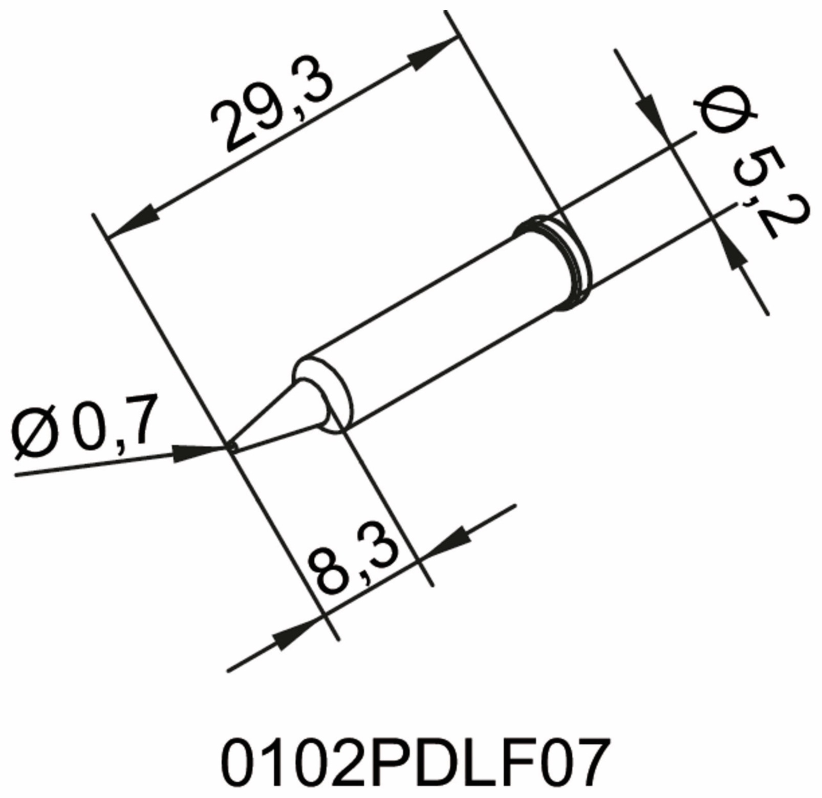 ERSA Lötspitze, 0102PDLF07/SB, bleistiftspitz, 07 mm ERSA Lötspitze, 0102PDLF07/SB, bleistiftspitz, 07 mm