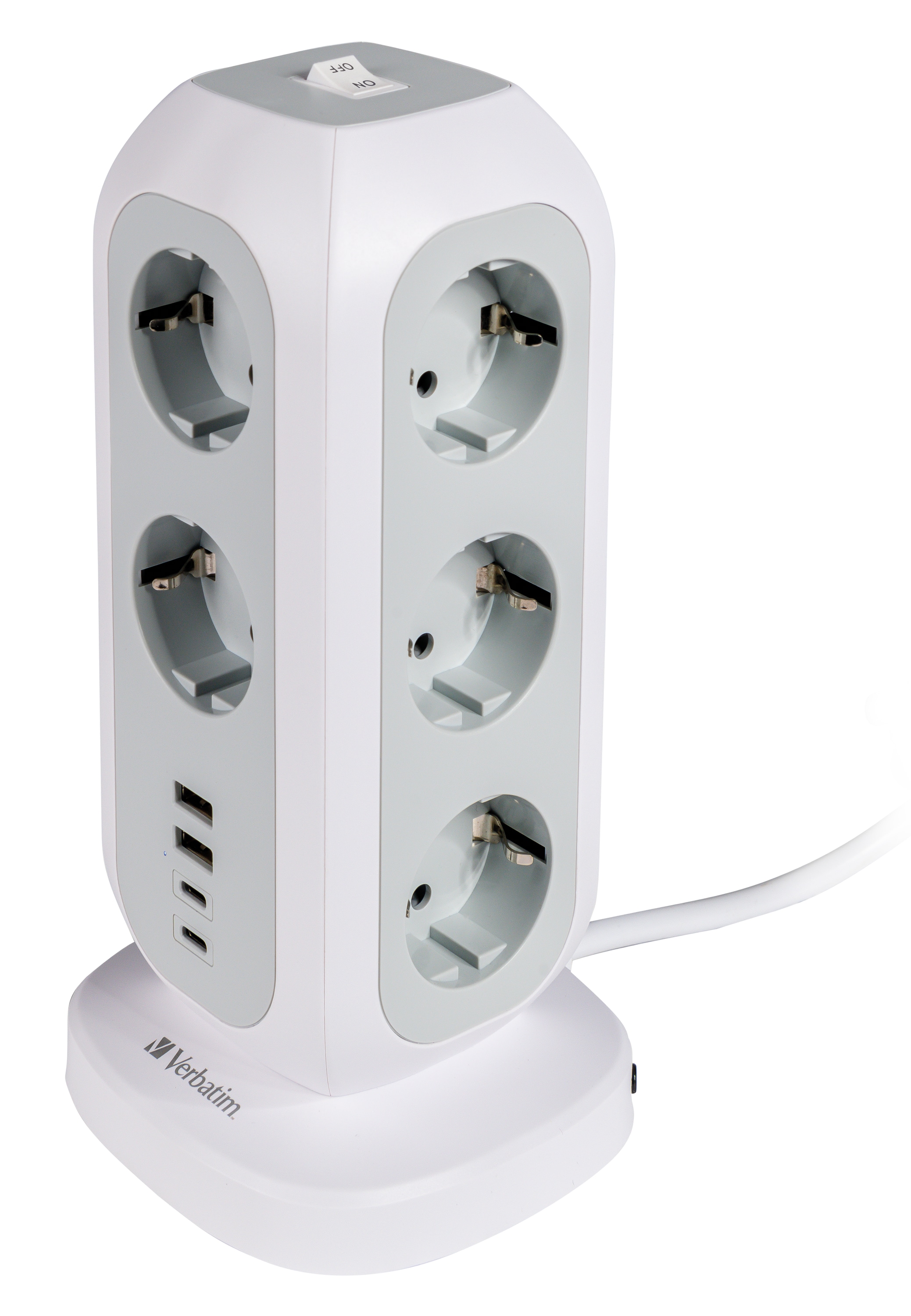 VERBATIM Steckdosenverteiler EUPT-01, Tower, 11-fach, 2x USB-A, 2x USB-C VERBATIM Steckdosenverteiler EUPT-01, Tower, 11-fach, 2x USB-A, 2x USB-C
