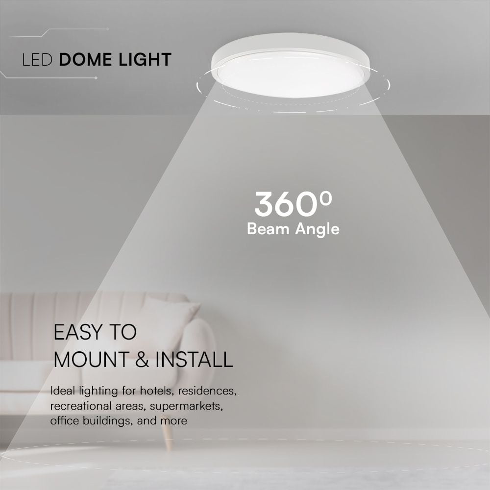 V-TAC LED-Deckenleuchte VT-8624, EEK: F, 24 W, 2500 lm, 3000 K, IP44, 295 mm V-TAC LED-Deckenleuchte VT-8624, EEK: F, 24 W, 2500 lm, 3000 K, IP44, 295 mm