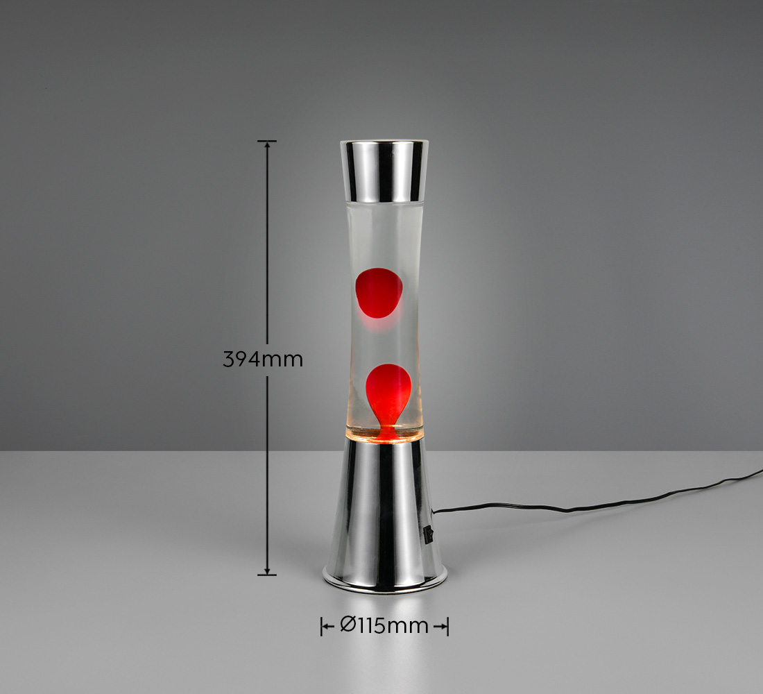 REALITY LED-Lava-Tischleuchte Etna, R50559110, 28W, 260lm, 3000K, silber REALITY LED-Lava-Tischleuchte Etna, R50559110, 28W, 260lm, 3000K, silber