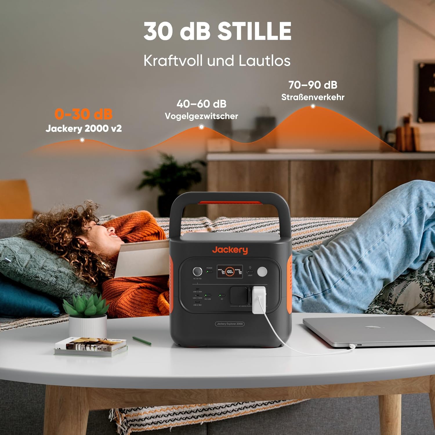 JACKERY Powerstation E2000 V2 EU, 2.042 Wh, Lithium-Eisenphosphat, 2.200 W, solarkompatibel