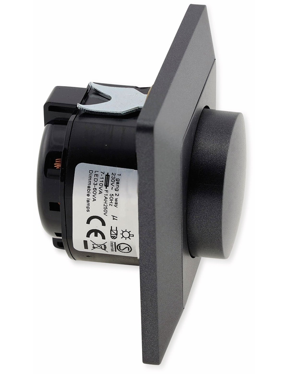 MILOS Dimmer 23045, 3-60 W, 250 V~, für LED Lampen, anthrazit MILOS Dimmer 23045, 3-60 W, 250 V~, für LED Lampen, anthrazit