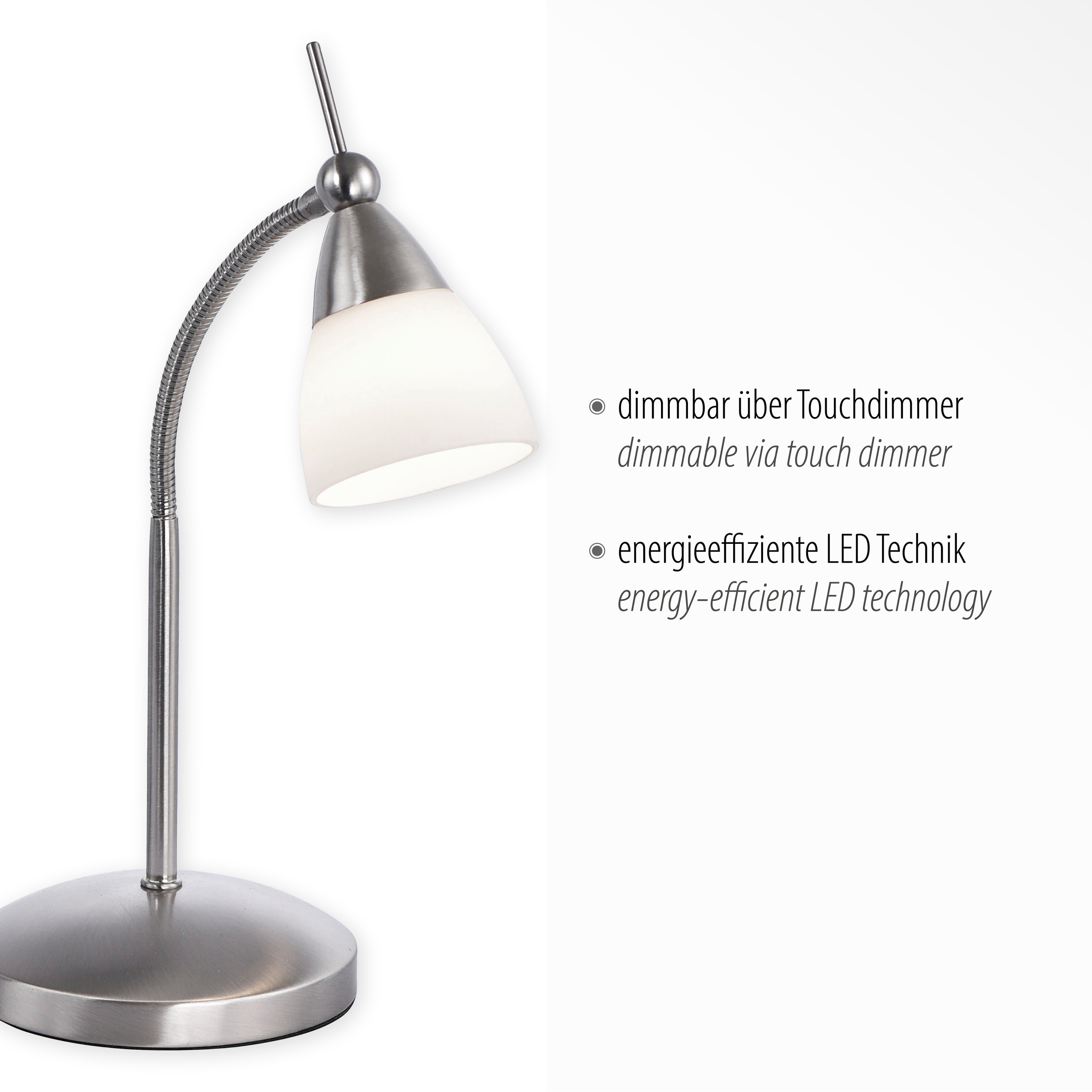 PAUL NEUHAUS LED-Tischleuchte 4001-55 stahl, 2,6 W, 265 lm, 3000 K PAUL NEUHAUS LED-Tischleuchte 4001-55 stahl, 2,6 W, 265 lm, 3000 K