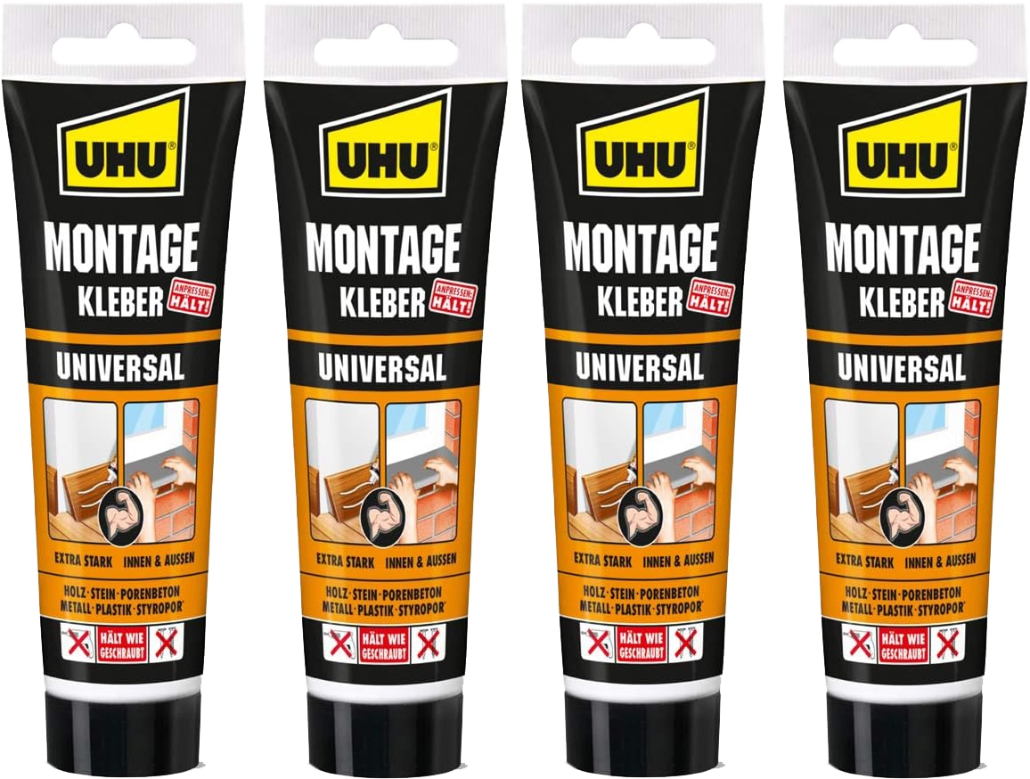 UHU Montagekleber Universal, 200 g, 4 Stück UHU Montagekleber Universal, 200 g, 4 Stück