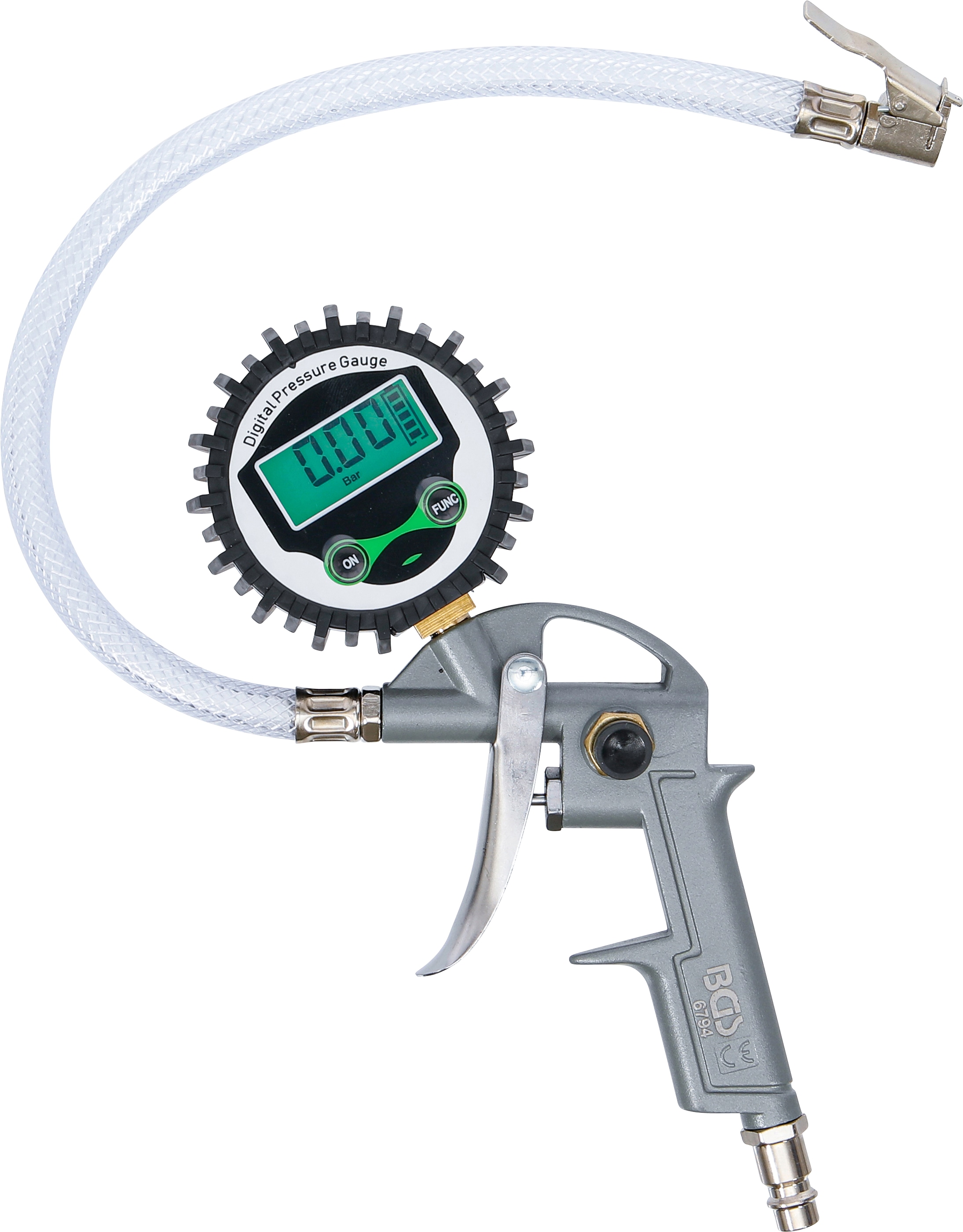 BGS TECHNIC Druckluft-Reifenfüllpistole, digital, 0-8 bar BGS TECHNIC Druckluft-Reifenfüllpistole, digital, 0-8 bar
