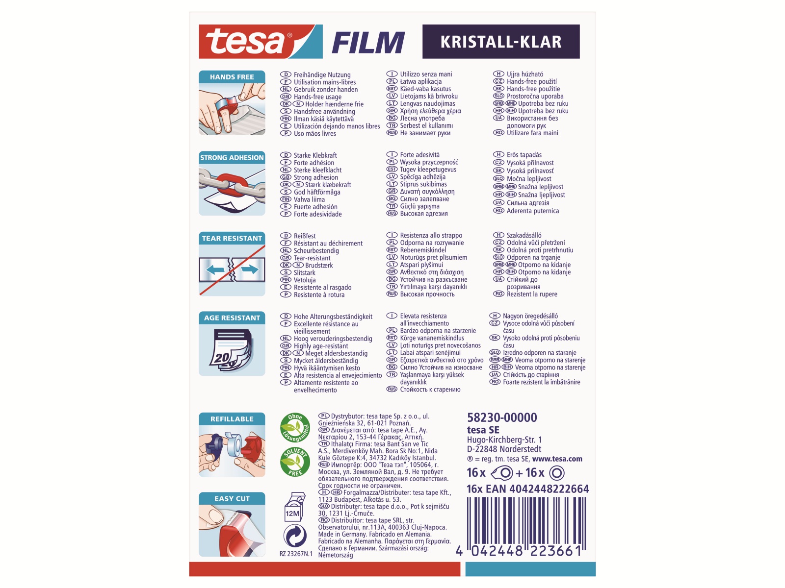TESA film® Mini Abroller in 4 Farben + film® kristall-klar, 10m:19mm, 58230-00000-02 TESA film® Mini Abroller in 4 Farben + film® kristall-klar, 10m:19mm, 58230-00000-02