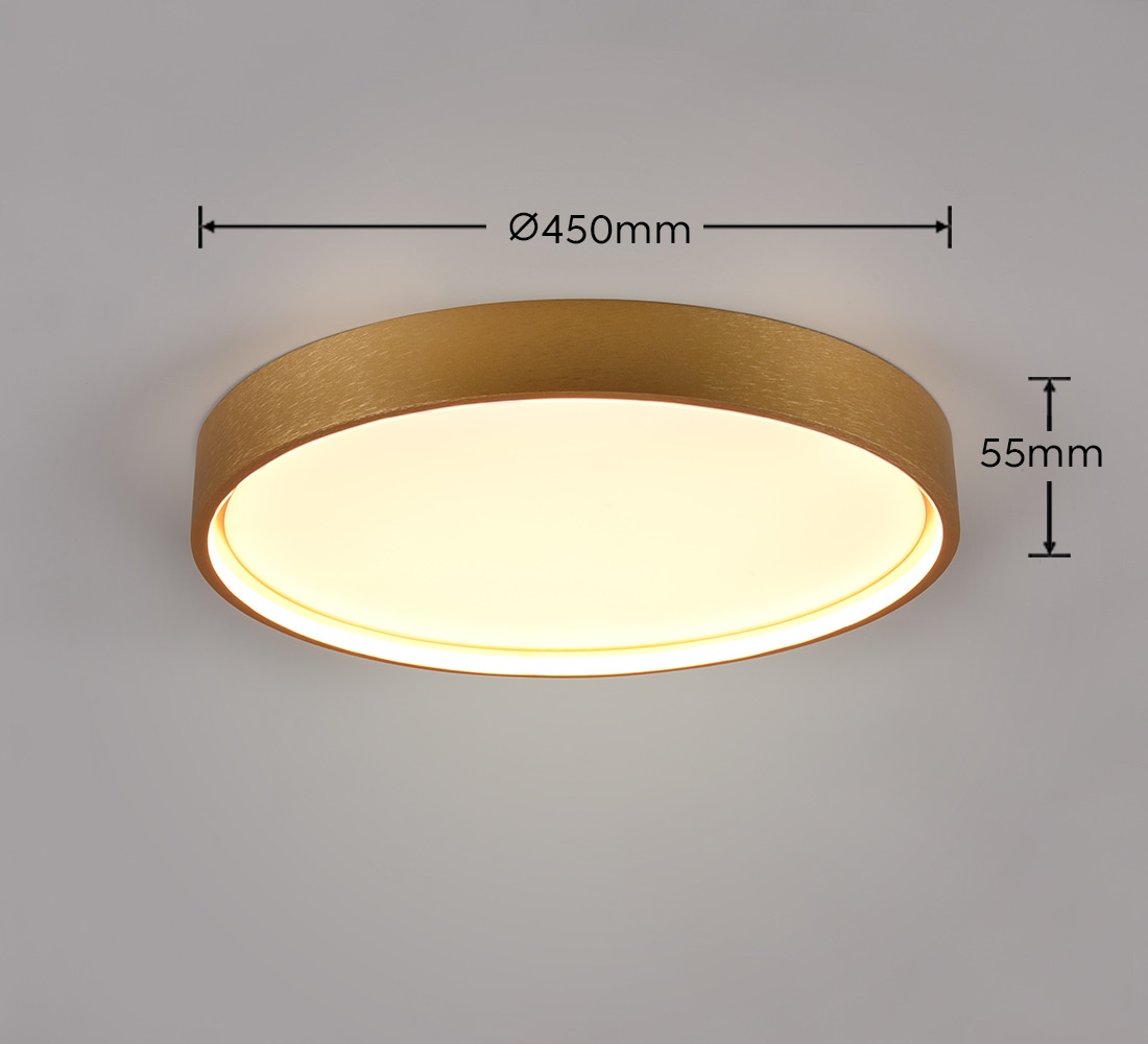 TRIO LED-Deckenleuchte Doha 641310208 Messing-matt, 29 W, 3260 lm, CCT TRIO LED-Deckenleuchte Doha 641310208 Messing-matt, 29 W, 3260 lm, CCT