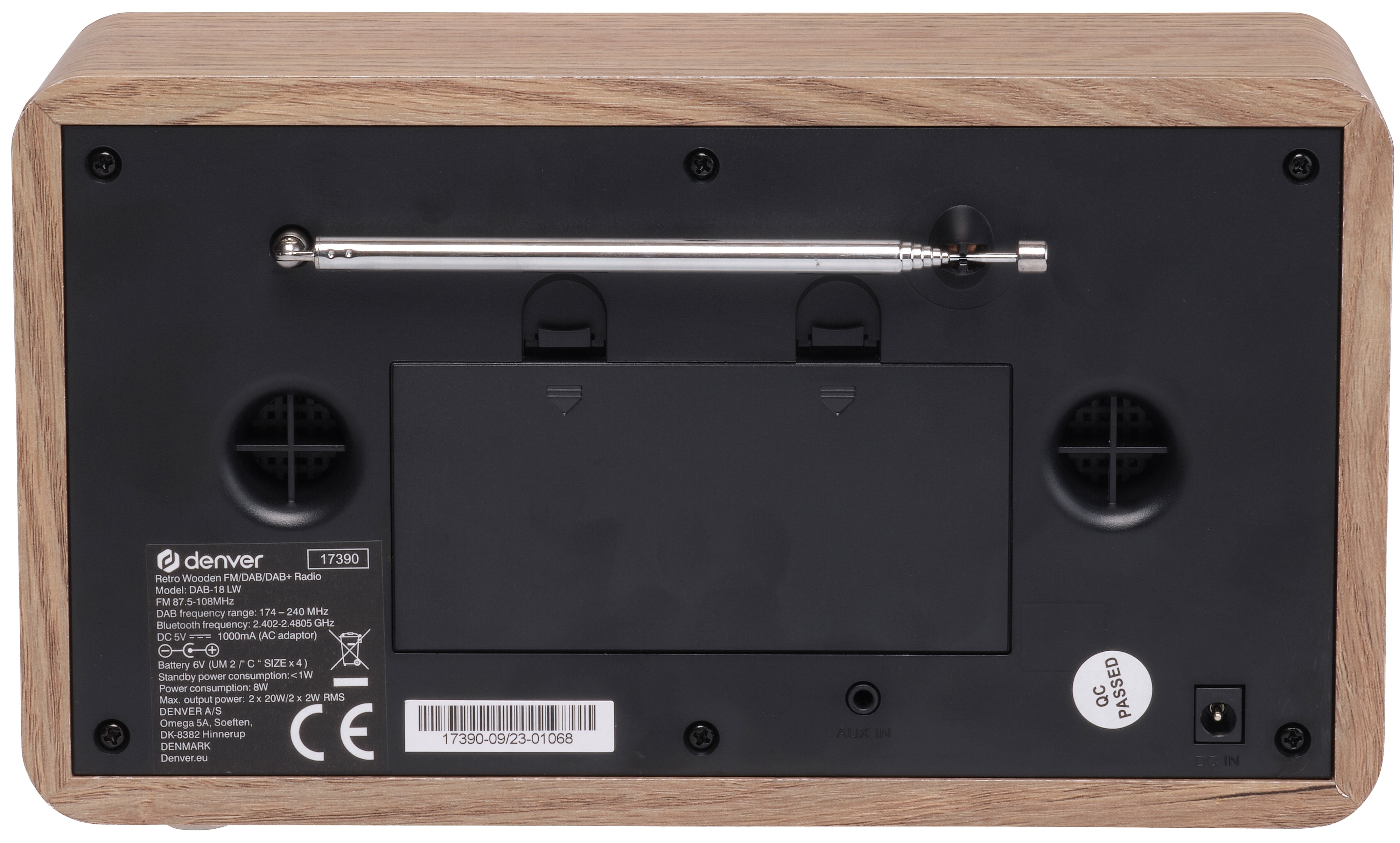 DENVER DAB+/UKW-Radio DAB-18LW, Retrostyle,