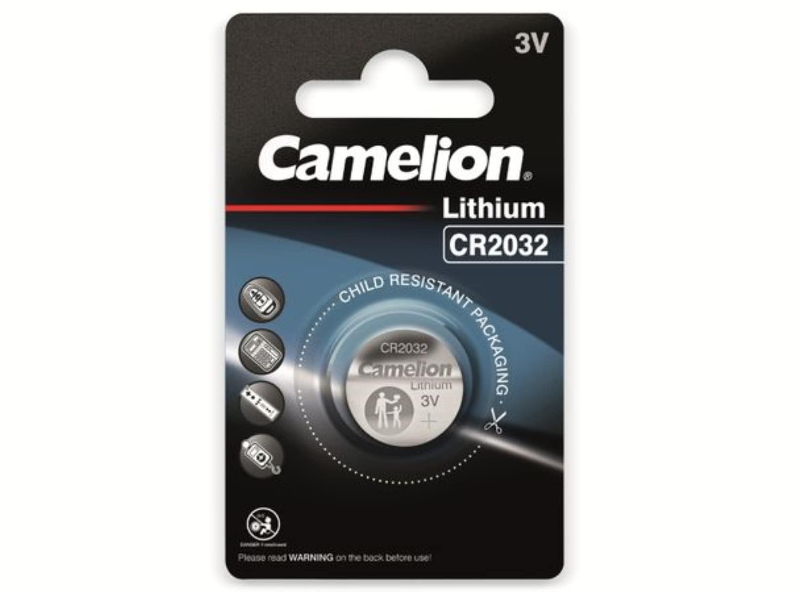 CAMELION Knopfzelle, CR2032, Lithium, 3 V, 220 mAh, 1 St. CAMELION Knopfzelle, CR2032, Lithium, 3 V, 220 mAh, 1 St.