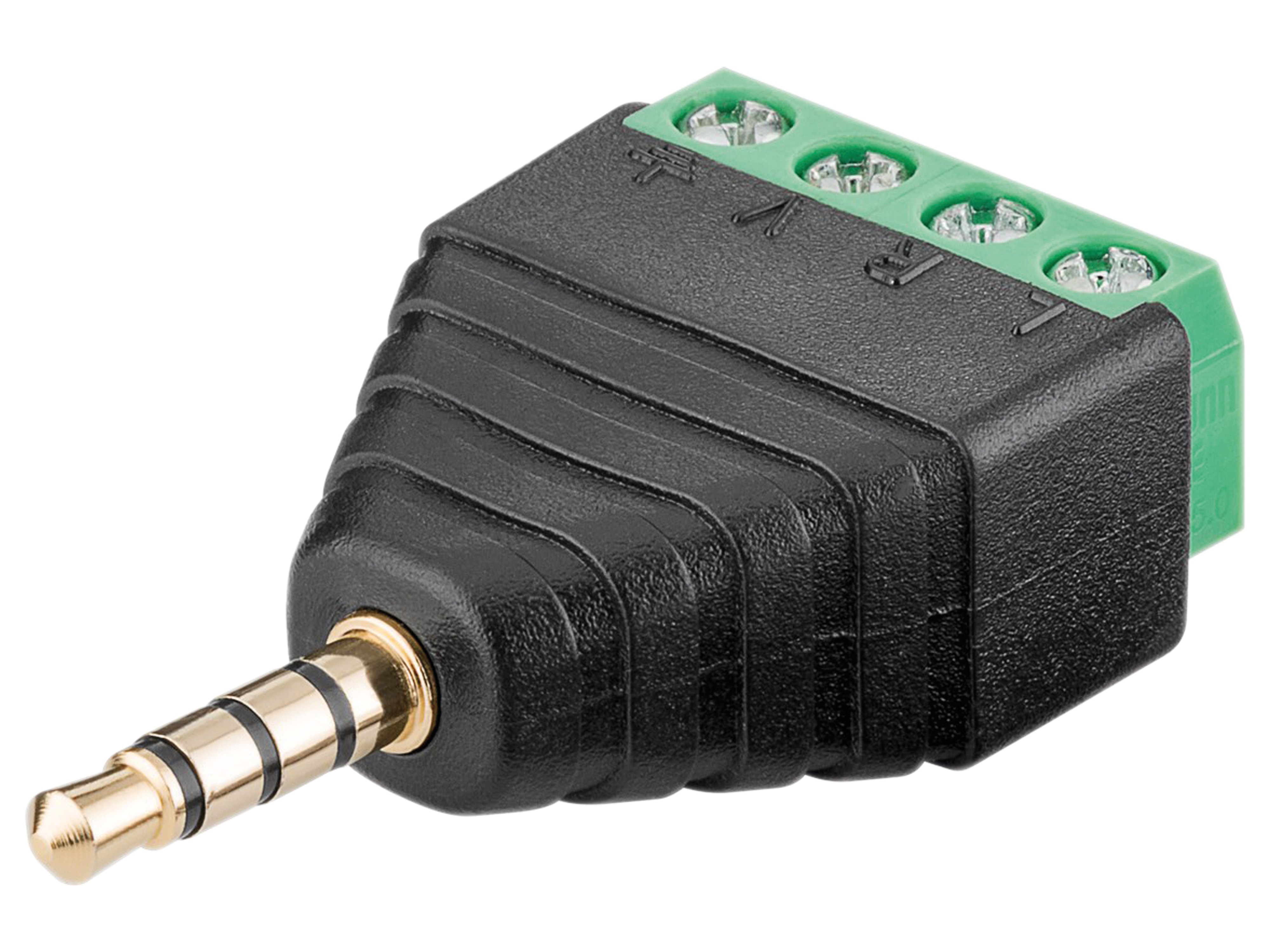 GOOBAY Terminal Block 59198, 4-pin auf 3,5 mm Klinkenstecker GOOBAY Terminal Block 59198, 4-pin auf 3,5 mm Klinkenstecker
