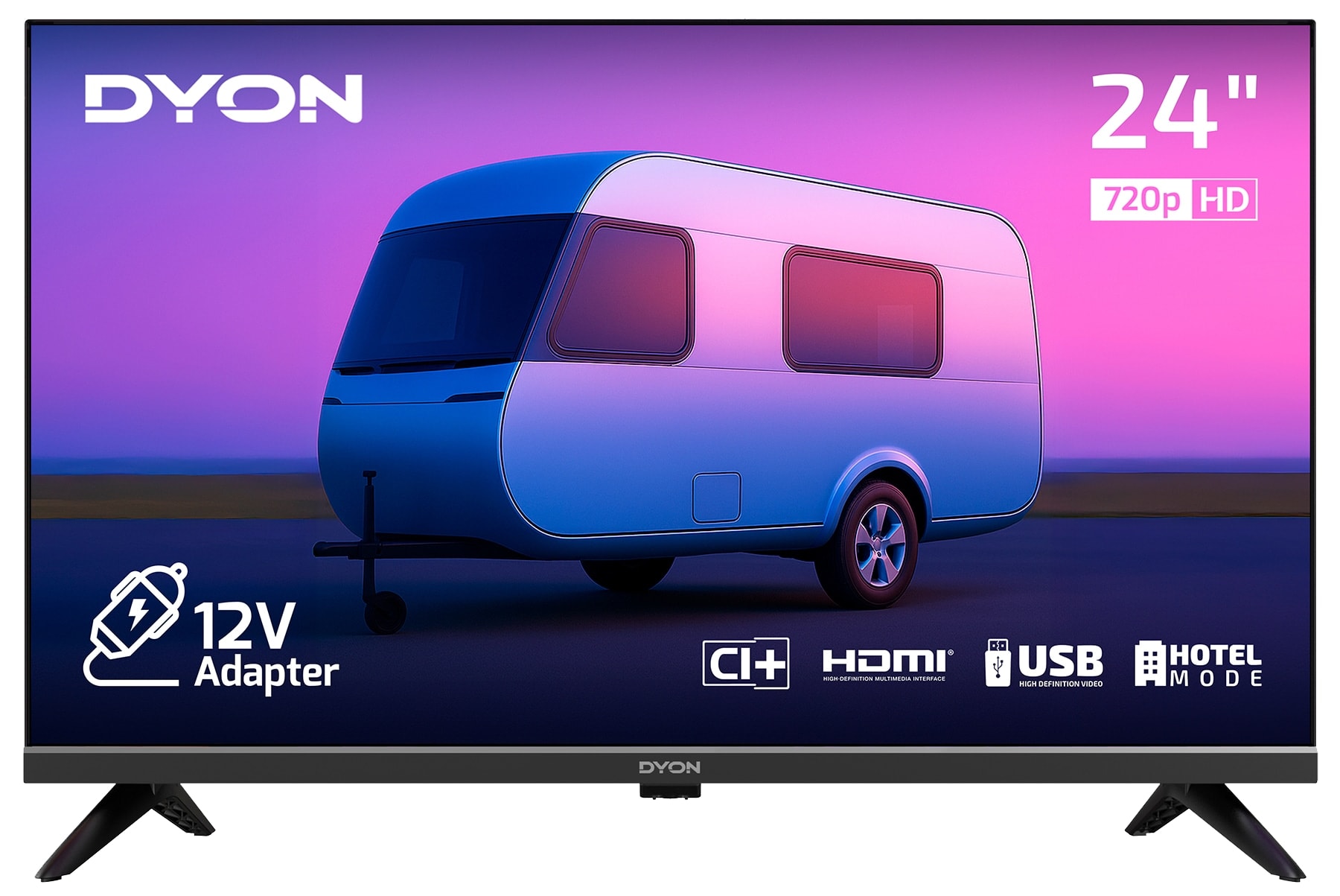 DYON LED-TV Enter 24 Pro-X-V, 24" (60 cm), HD, 12 V Anschlusskabel