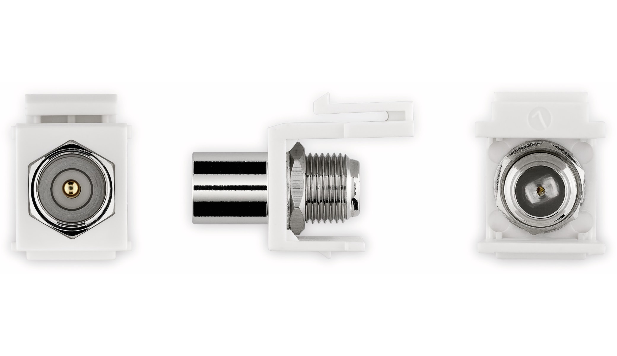 GOOBAY Einbau-Modul 79955, Kupplung, Koax-Stecker auf F-Buchse GOOBAY Einbau-Modul 79955, Kupplung, Koax-Stecker auf F-Buchse