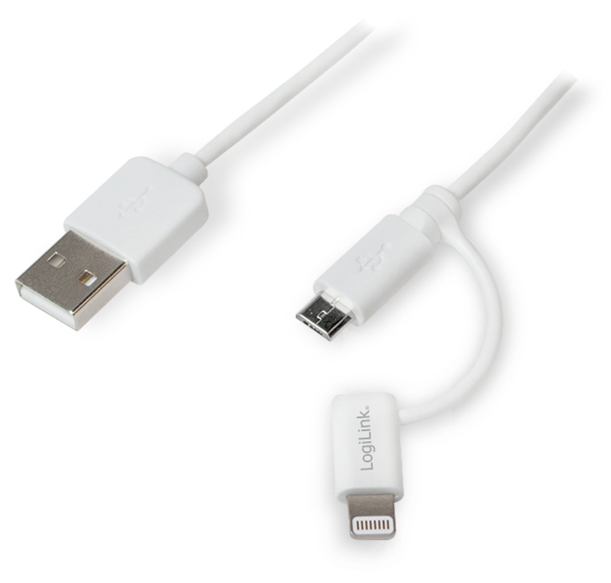 LOGILINK USB-Daten/Ladekabel mit Micro USB und Lightning Anschluss, 1 m, LOGILINK USB-Daten/Ladekabel mit Micro USB und Lightning Anschluss, 1 m,