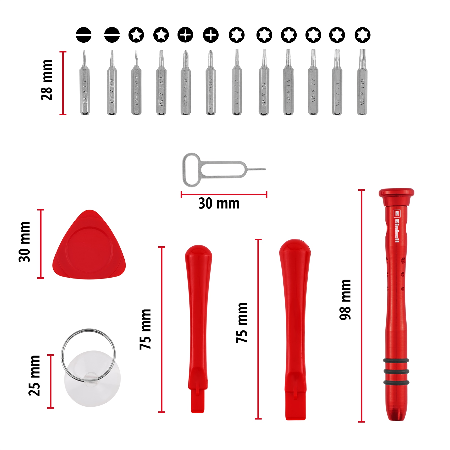 EINHELL Smartphone Reparatur-Set, 115001, 18-teilig EINHELL Smartphone Reparatur-Set, 115001, 18-teilig