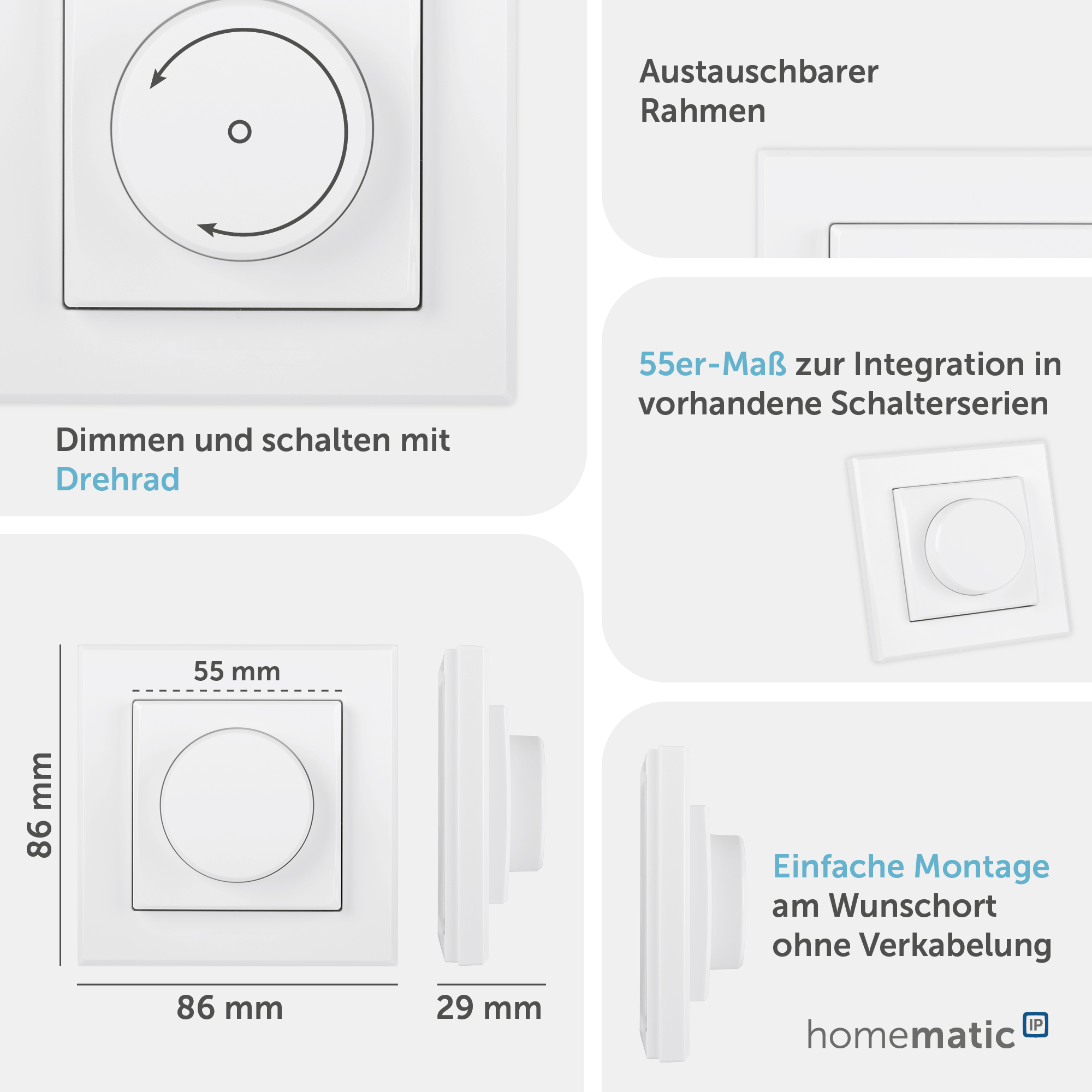 HOMEMATIC IP Smart Home 154888A0 Drehtaster HOMEMATIC IP Smart Home 154888A0 Drehtaster