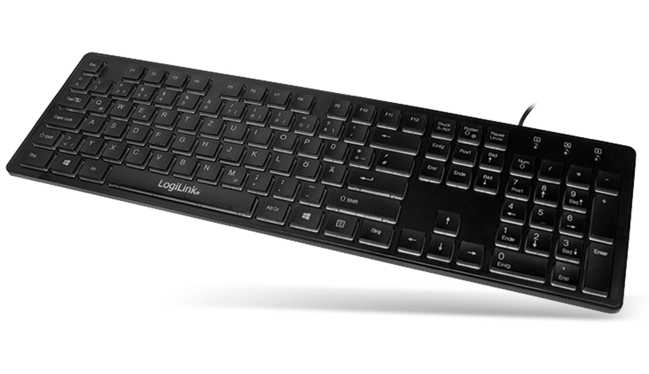 LOGILINK USB-Tastatur beleuchtet ID0138, schwarz LOGILINK USB-Tastatur beleuchtet ID0138, schwarz