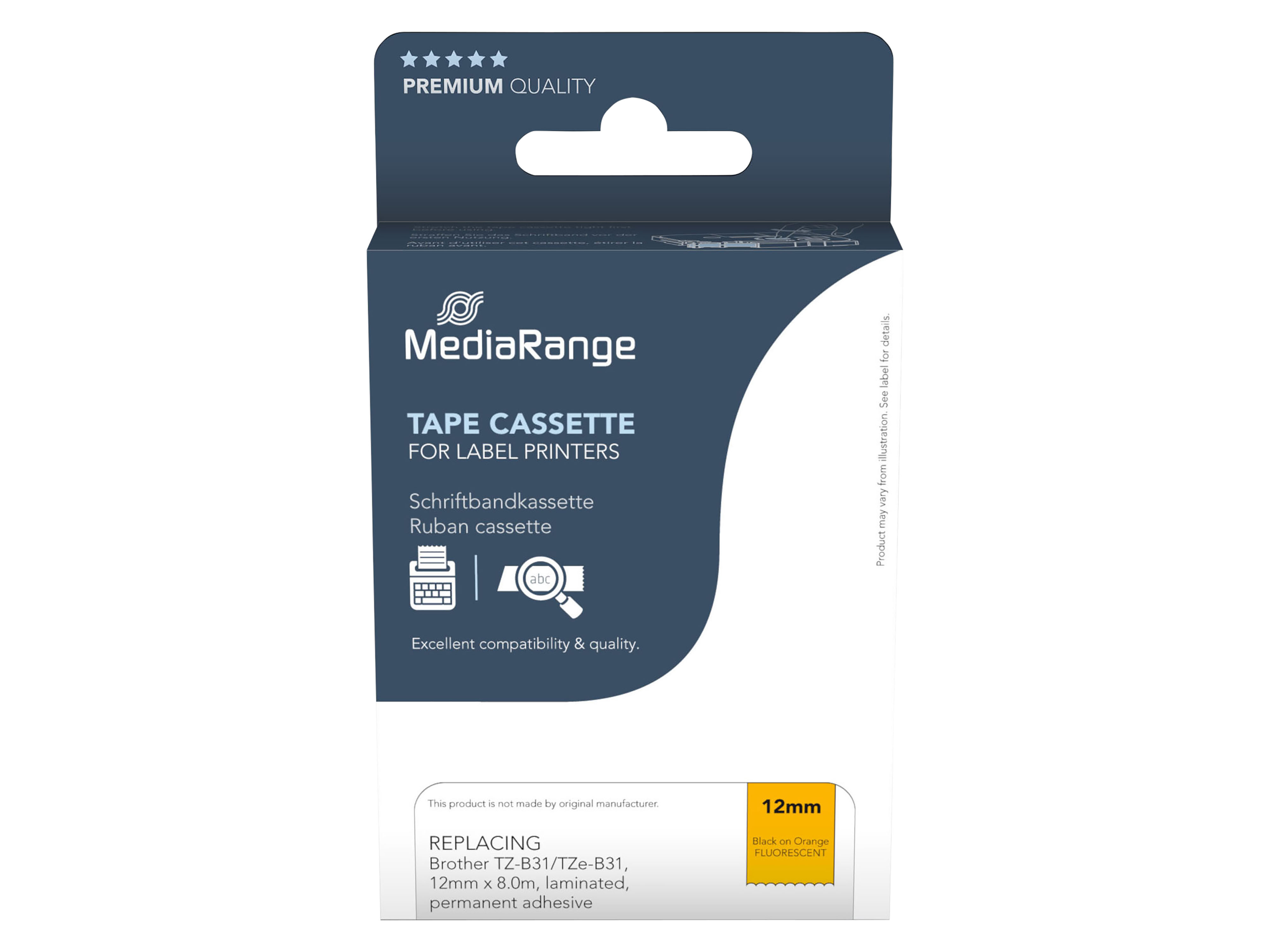 MEDIARANGE Schriftband MRBTZB31, ersetzt Brother TZ-B31/TZe-B31 MEDIARANGE Schriftband MRBTZB31, ersetzt Brother TZ-B31/TZe-B31