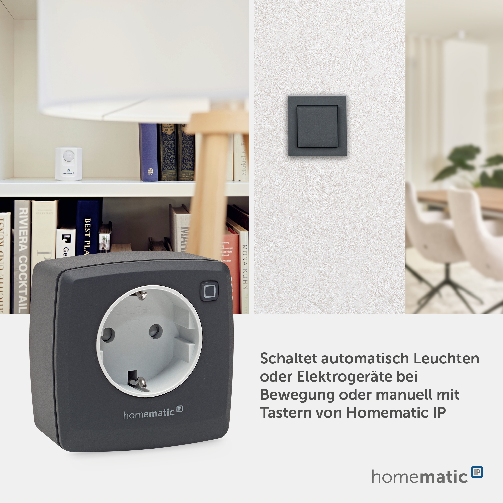 HOMEMATIC IP 161613A0, Schaltsteckdose anthrazit HOMEMATIC IP 161613A0, Schaltsteckdose anthrazit