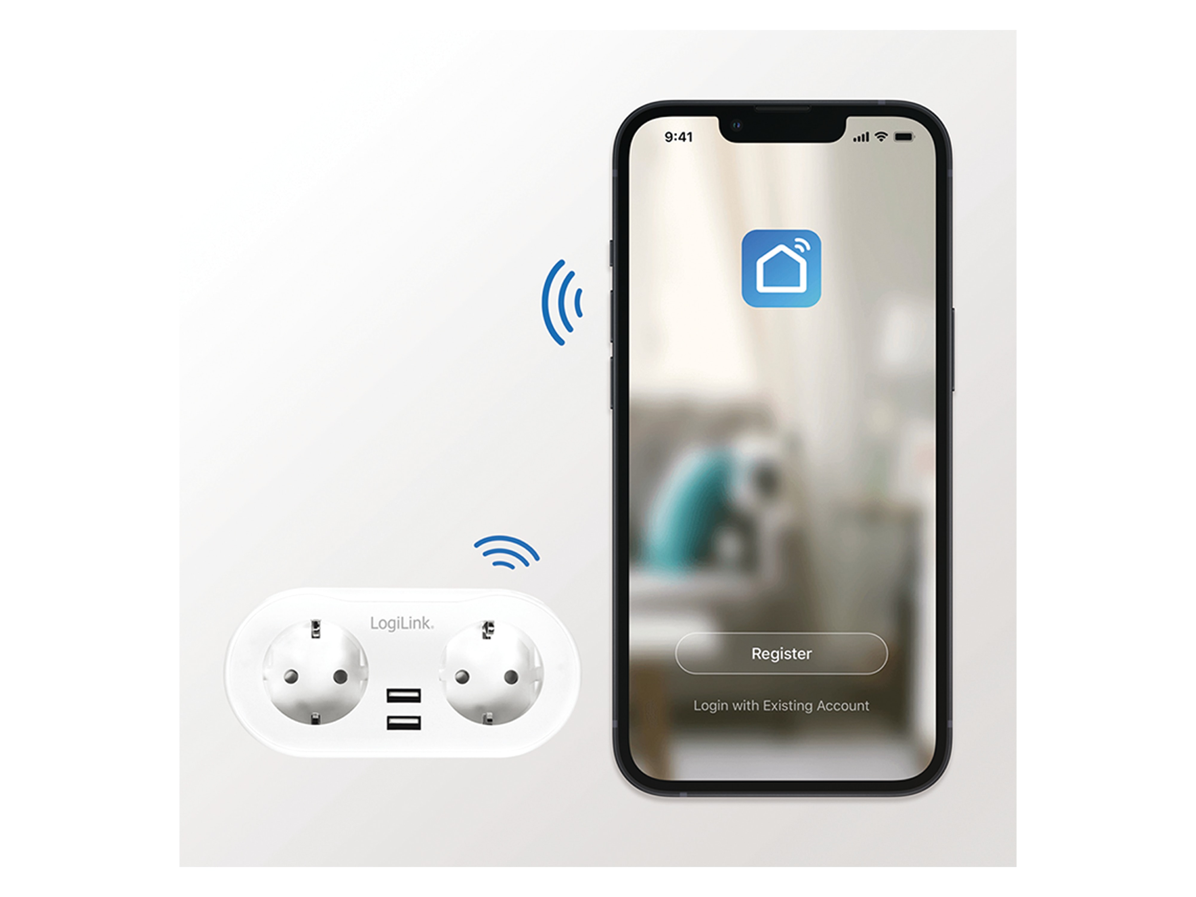 LOGILINK Funksteckdose SH0102, 2-fach, 2x USB, Smart LOGILINK Funksteckdose SH0102, 2-fach, 2x USB, Smart