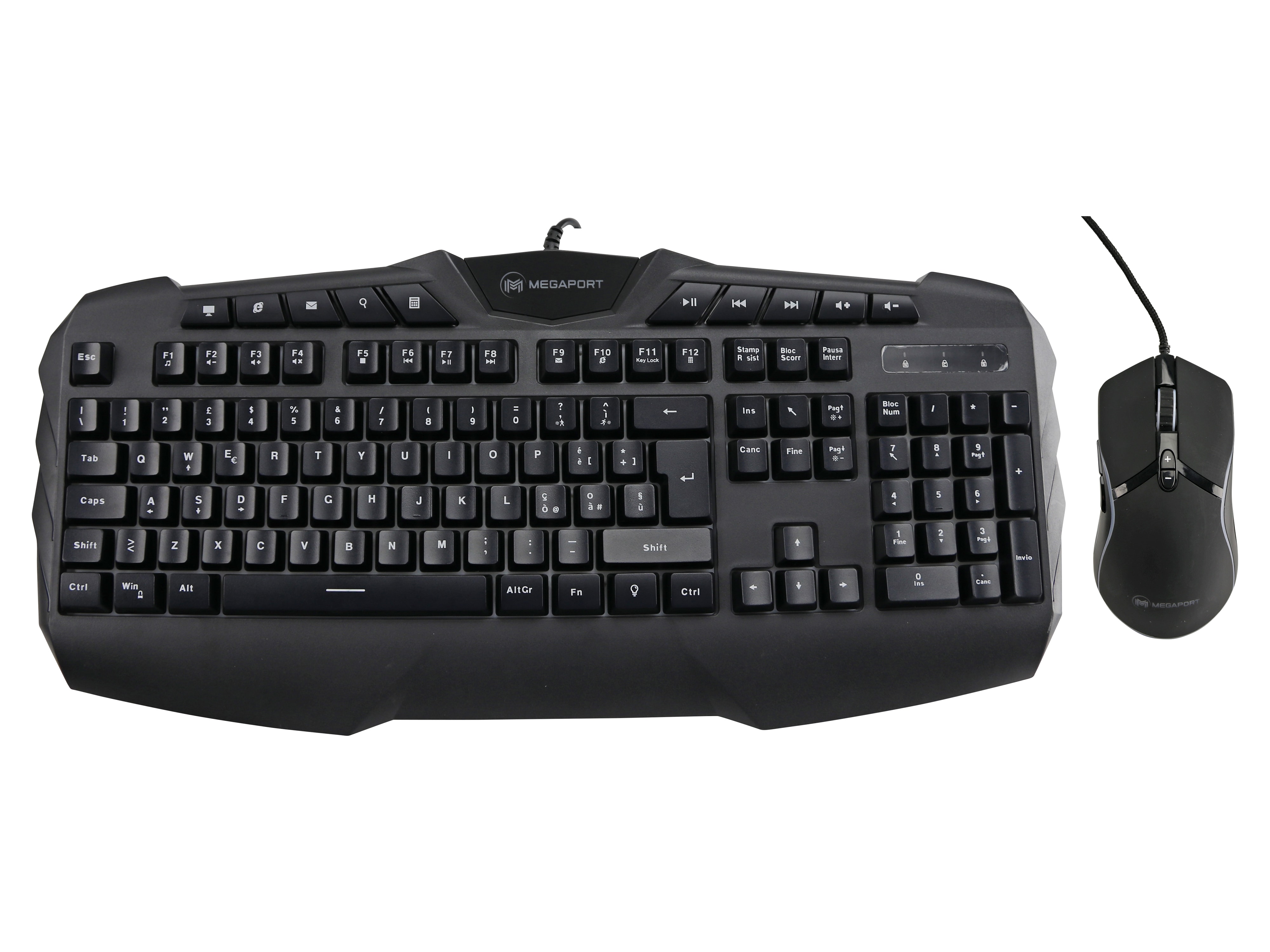 Tastatur/Maus-Set, MEGAPORT, M-GCM600, italienisch Tastaturlayout Tastatur/Maus-Set, MEGAPORT, M-GCM600, italienisch Tastaturlayout