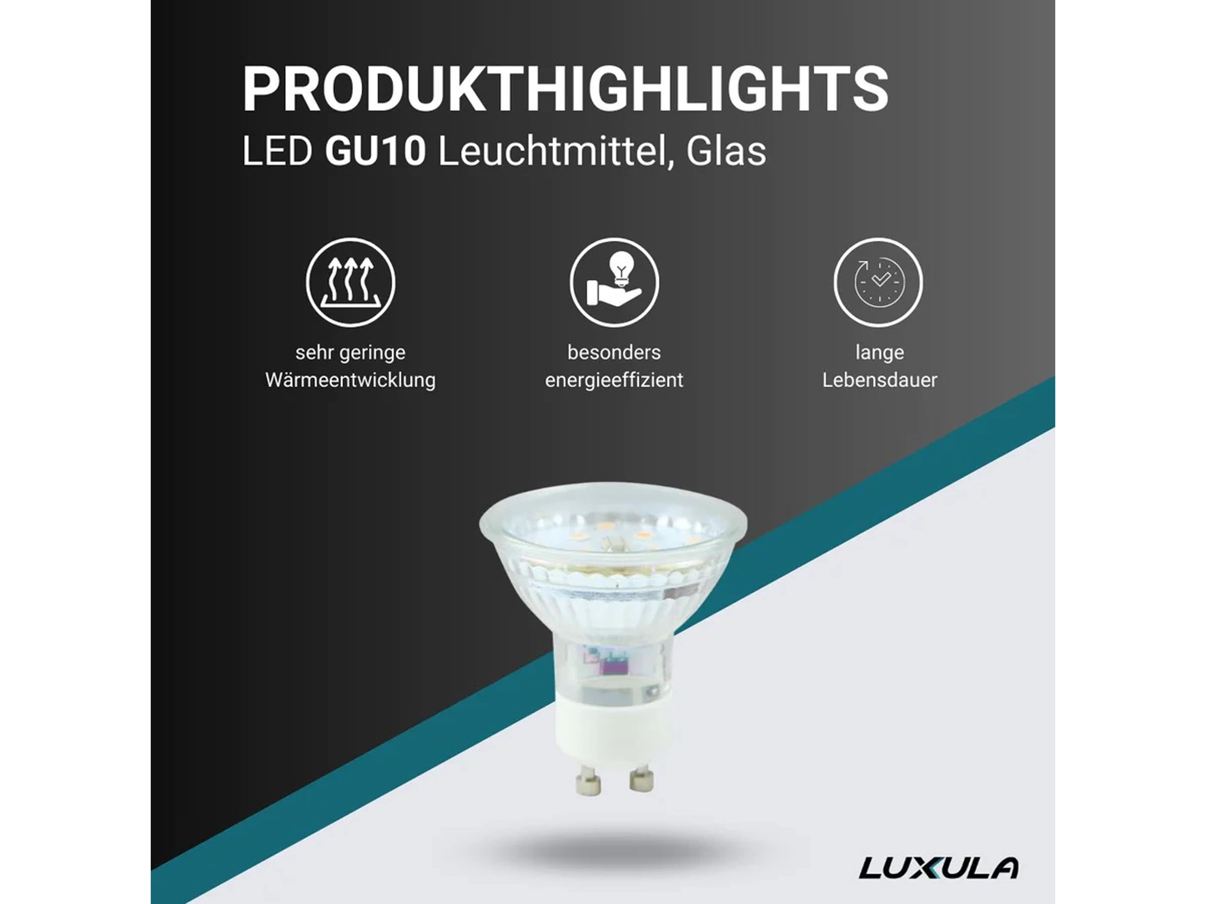 LUXULA LED-Lampe, Reflektorform, GU10, EEK: E, 5W, 525lm, 2700K LUXULA LED-Lampe, Reflektorform, GU10, EEK: E, 5W, 525lm, 2700K