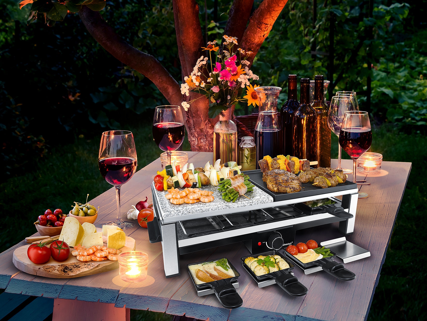 STEBA Multi Raclette RC 108, Naturstein & Alu-Druckguss, Grillfläche 50 x 25 cm STEBA Multi Raclette RC 108, Naturstein & Alu-Druckguss, Grillfläche 50 x 25 cm