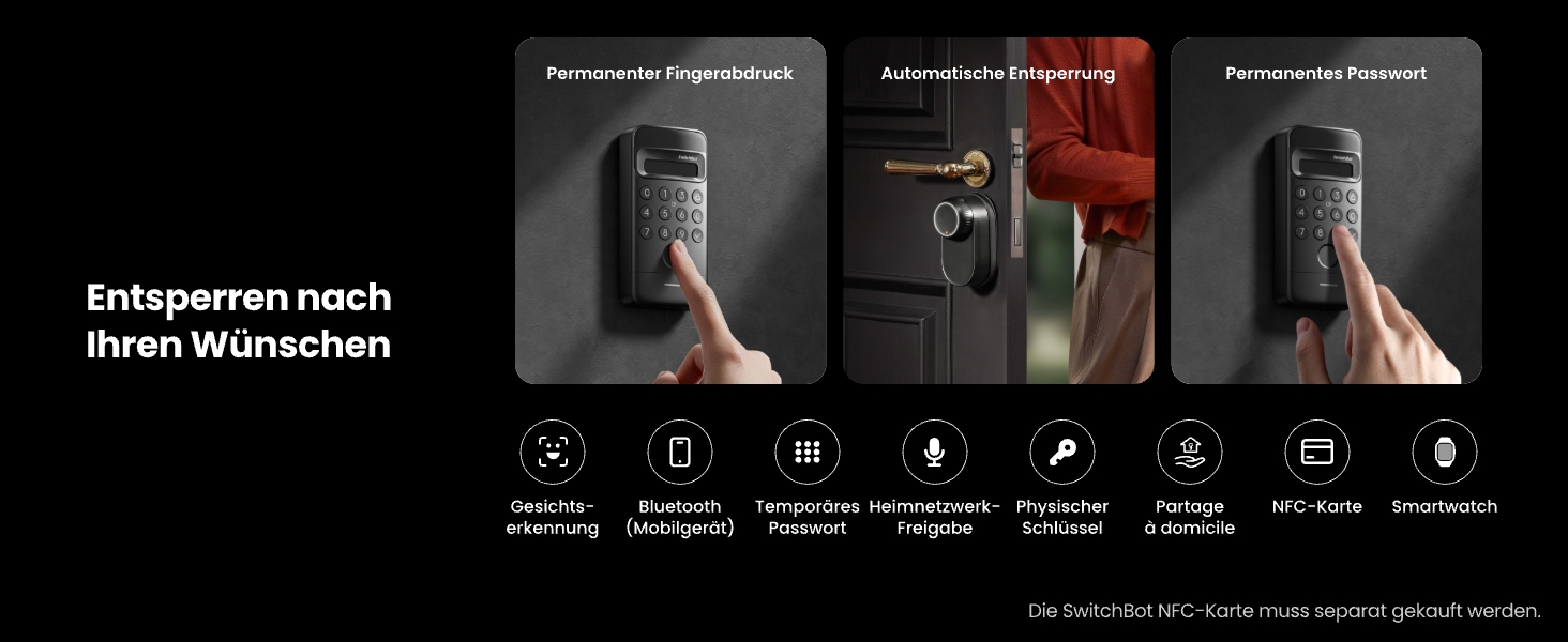 SWITCHBOT Smartes Codeschloss, Keypad Vision für Lock, schwarz SWITCHBOT Smartes Codeschloss, Keypad Vision für Lock, schwarz