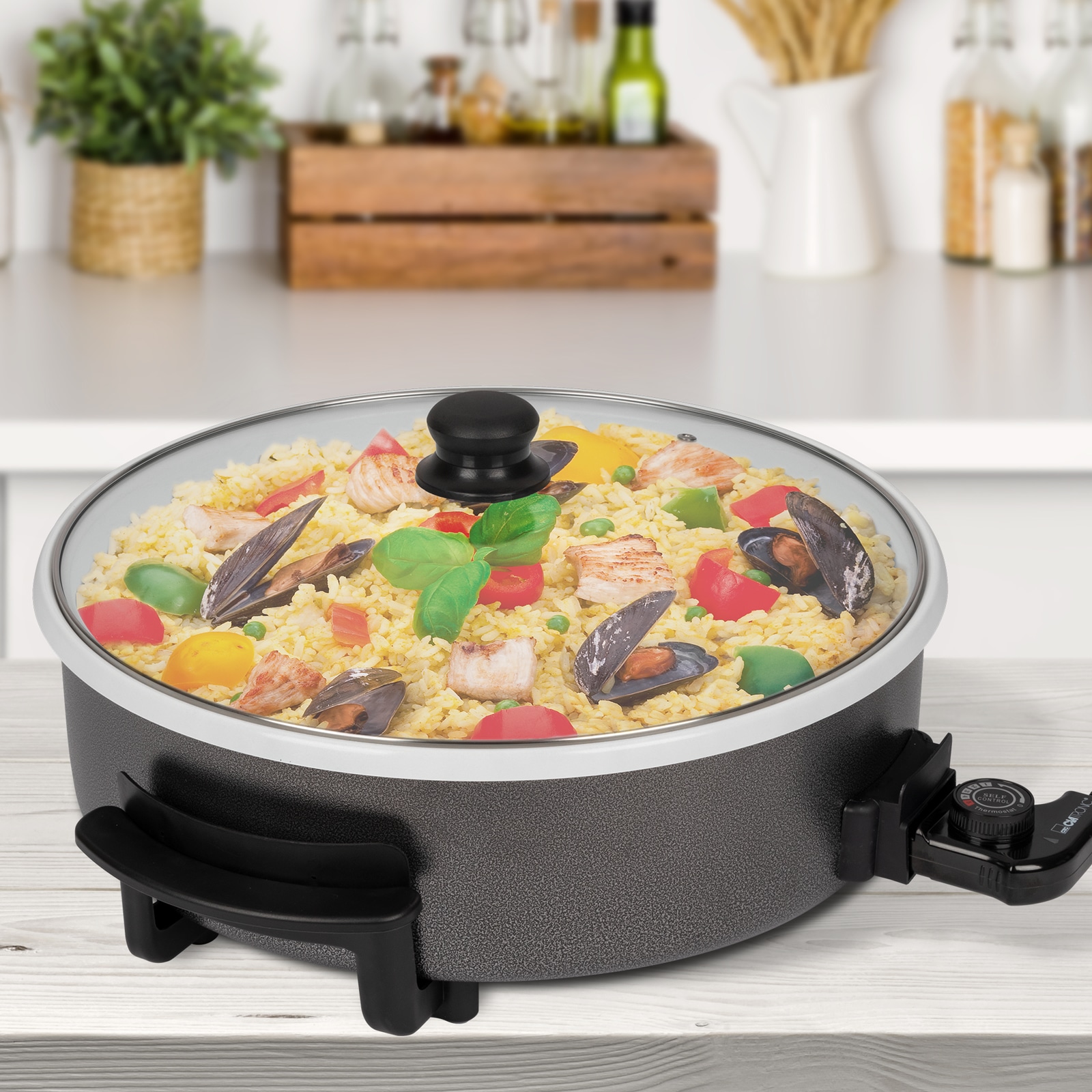 CLATRONIC Ckatronic XXL-Partypfanne PP 3570 C, Keramik, Ø 42 cm, 1500 W CLATRONIC Ckatronic XXL-Partypfanne PP 3570 C, Keramik, Ø 42 cm, 1500 W