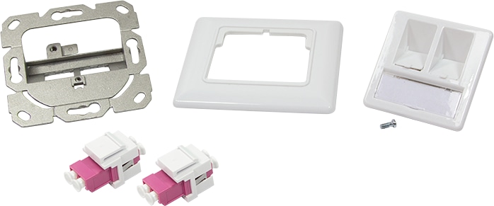 LOGILINK LWL-Anschlussdose NK4024, 2 LC-Duplex Adapter, Unterputz, weiß LOGILINK LWL-Anschlussdose NK4024, 2 LC-Duplex Adapter, Unterputz, weiß
