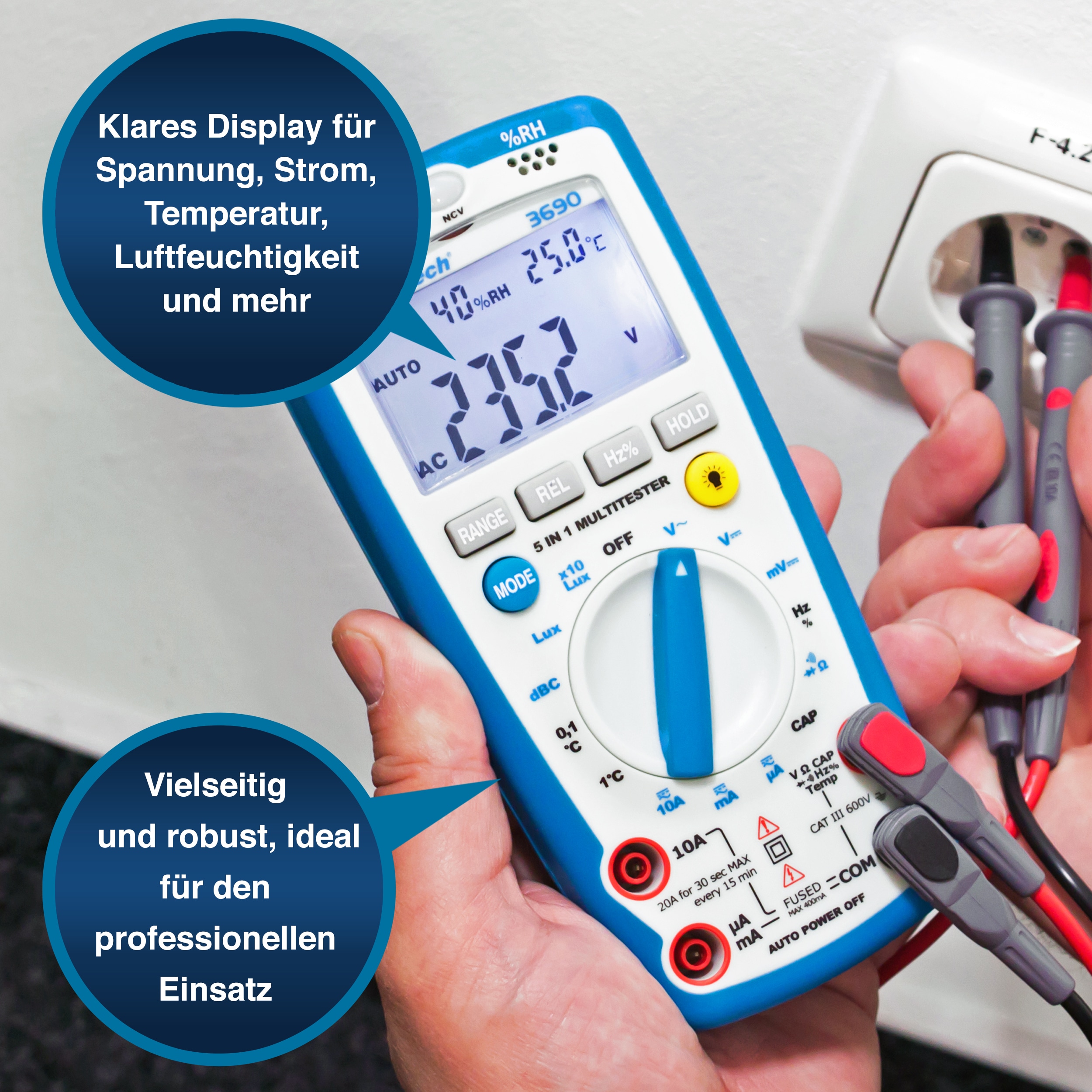 PEAKTECH Multimeter, P 3690, mit Umweltmessungen PEAKTECH Multimeter, P 3690, mit Umweltmessungen