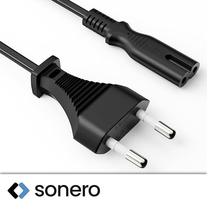 SONERO Netzkabel X-ESG-C7G-010B, Eurostecker, gerade, schwarz, 1m SONERO Netzkabel X-ESG-C7G-010B, Eurostecker, gerade, schwarz, 1m