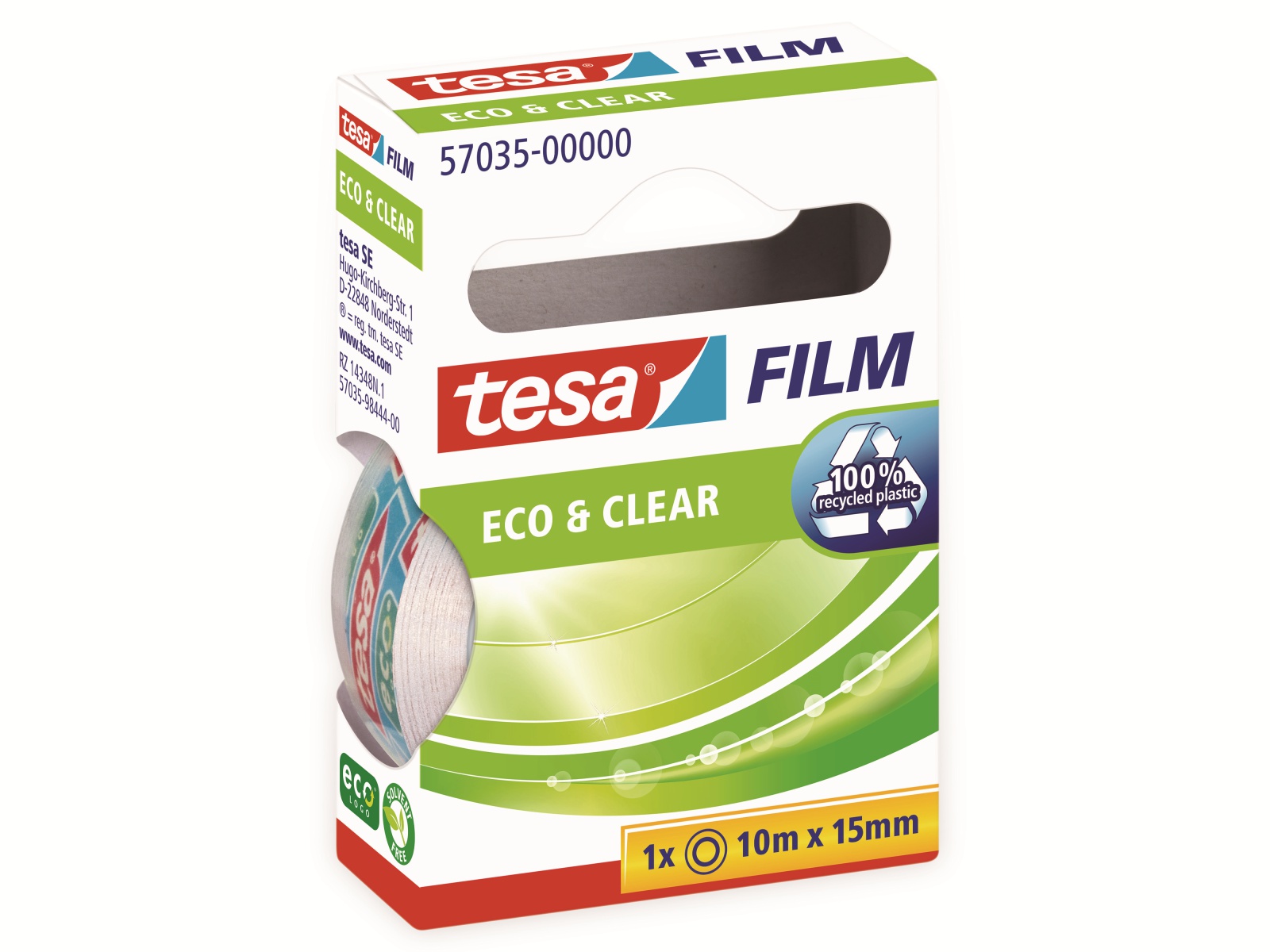 TESA film® eco&clear, 1 Rolle, 10m:15mm, 57035-00000-01 TESA film® eco&clear, 1 Rolle, 10m:15mm, 57035-00000-01